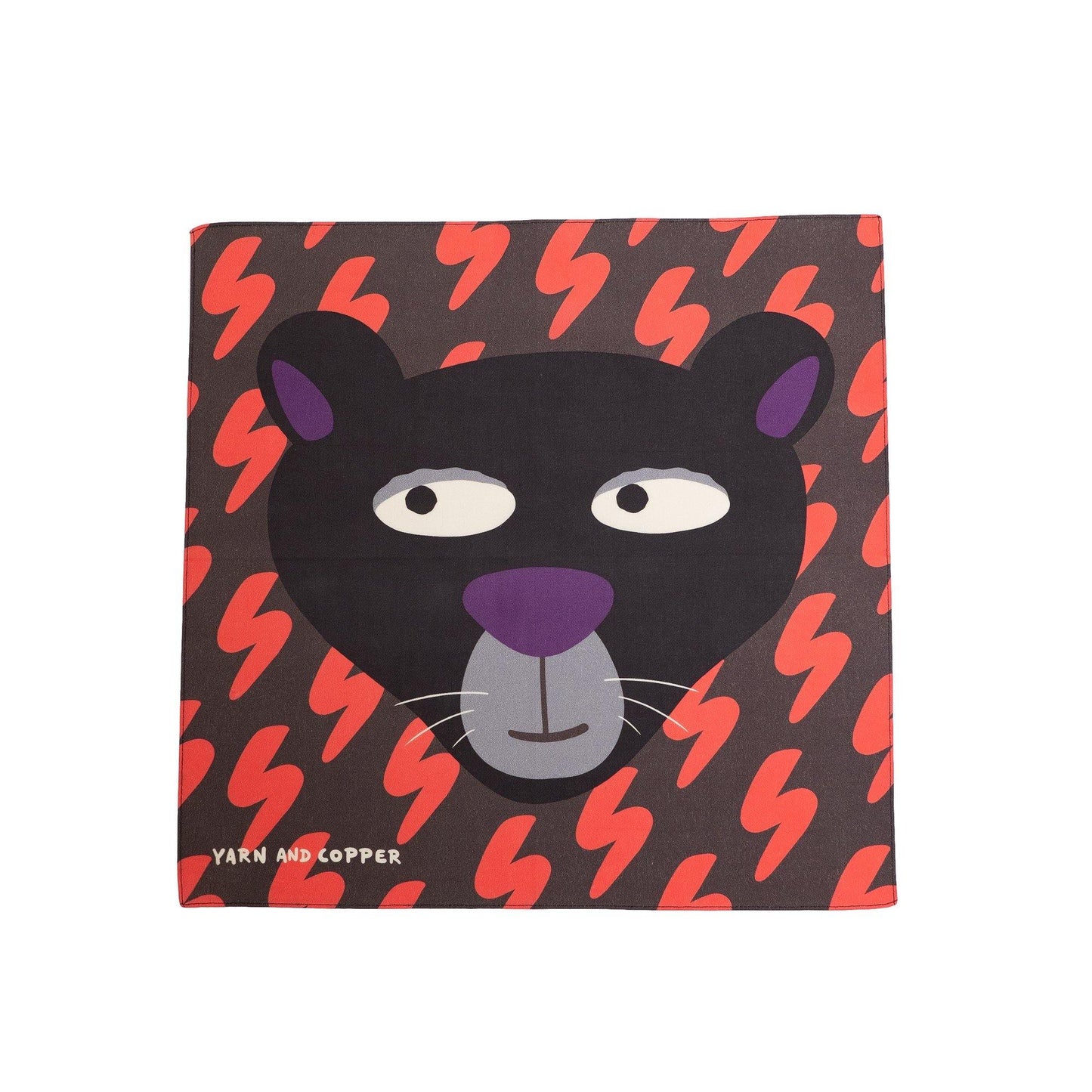 Lionのみ Japanese Printed O.Cotton 'Lion Panther Tiger' ハンカチ/ポケットチーフ