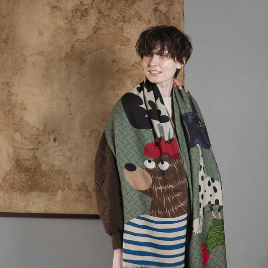 再入荷!Japanese Merino Wool 'Balancing Act‘ 二重仕立てのロングストール
