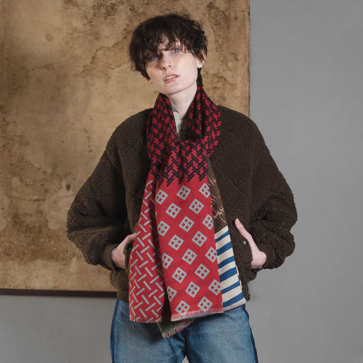再入荷!Japanese Merino Wool 'Balancing Act‘ 二重仕立てのロングストール