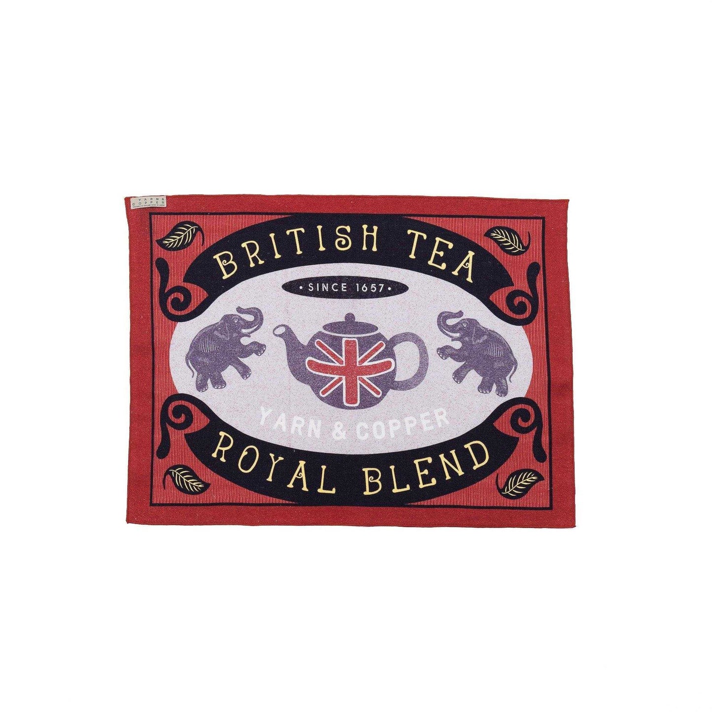近江リネン Japanese Linen キッチンタオル ’Great British Tea’ Scarlet