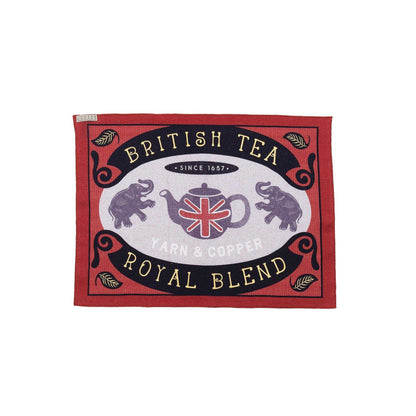 近江リネン Japanese Linen キッチンタオル  ’Great British Tea’ Scarlet
