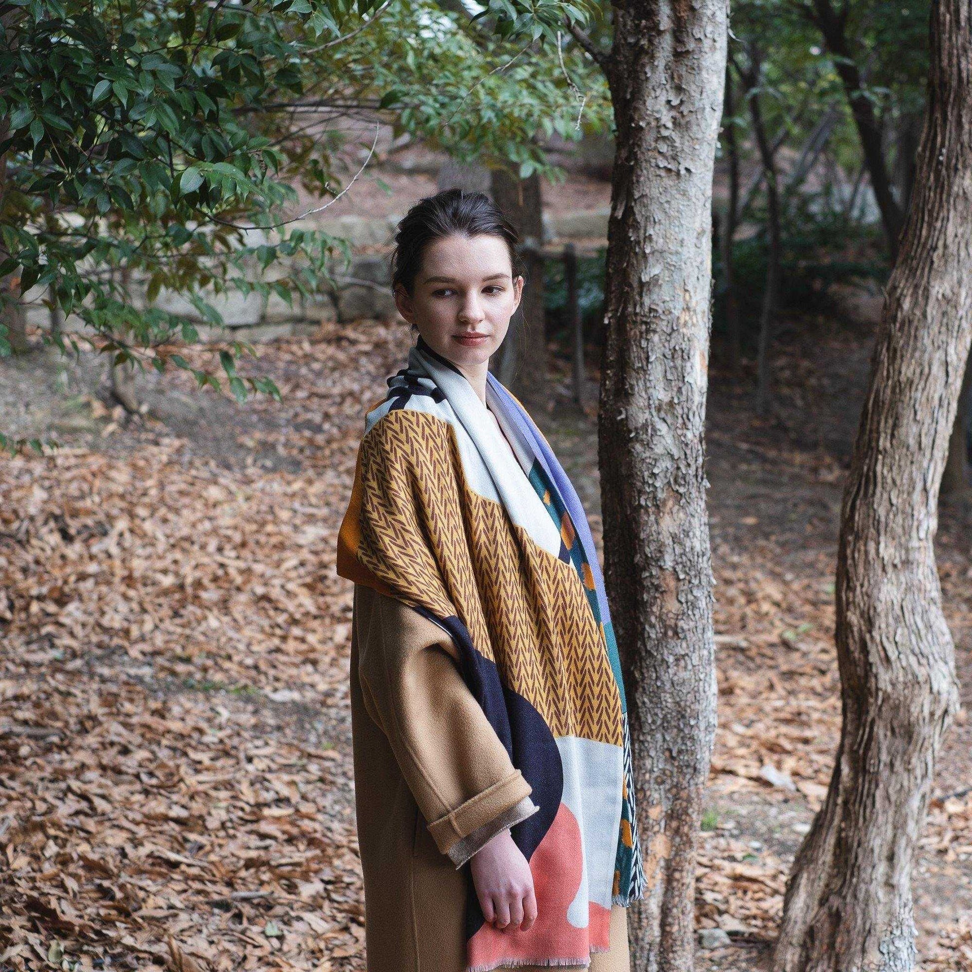 Japanese Merino Wool 'Rye' 二重仕立てのロングストール | YARN&COPPER