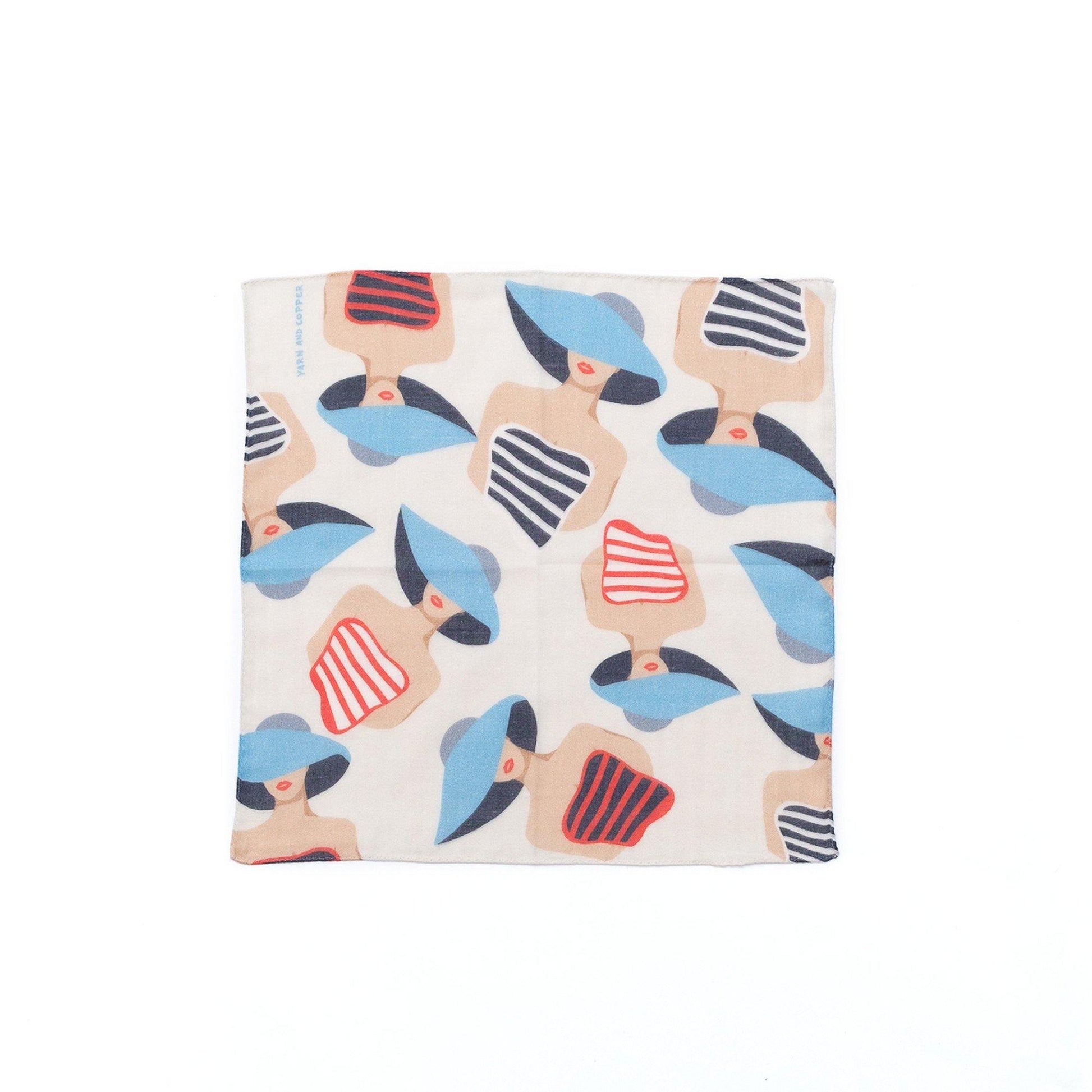 2色 Japanese Printed Double gaze Organic cotton 'Swimsuits' ハンカチ