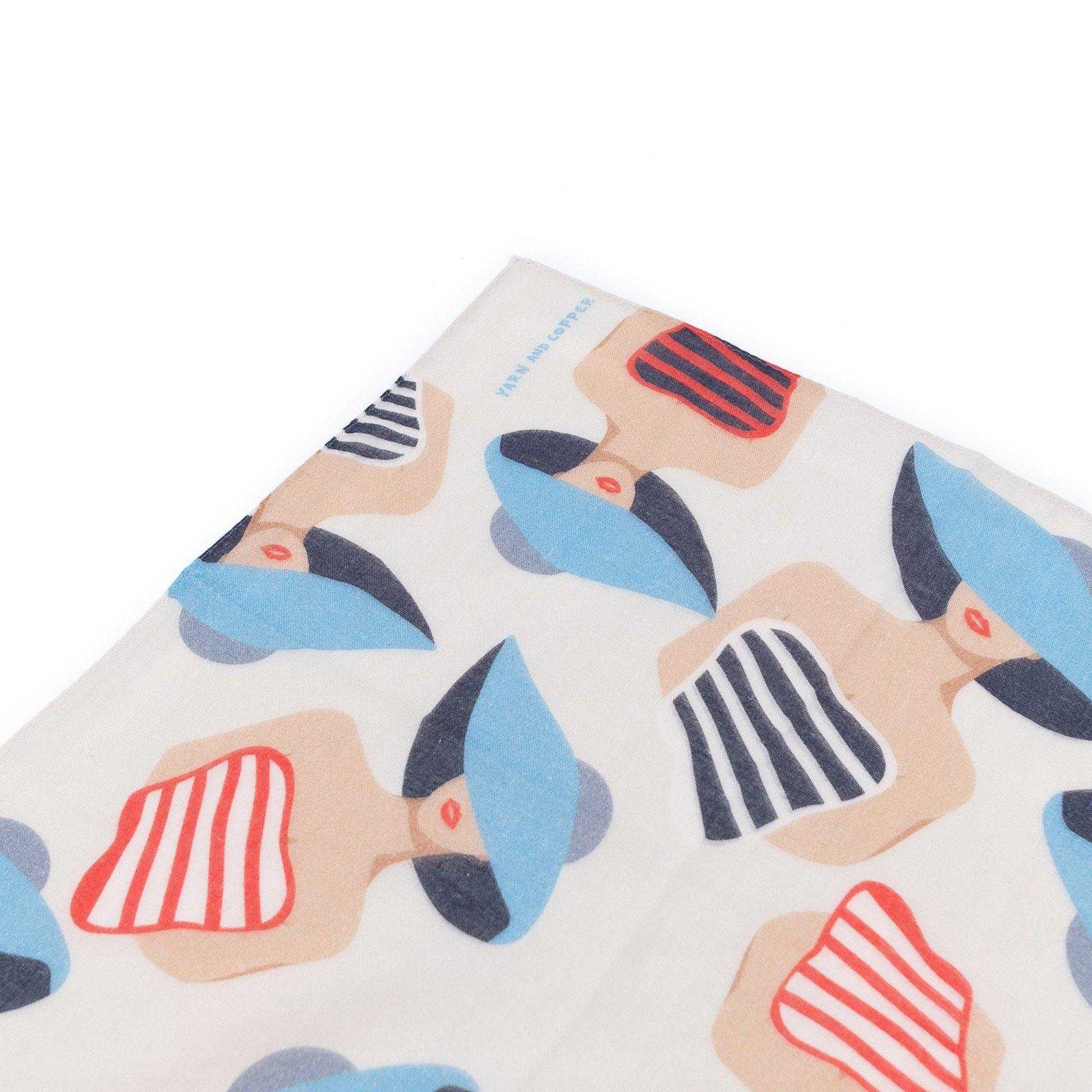 2色 Japanese Printed Double gaze Organic cotton 'Swimsuits' ハンカチ