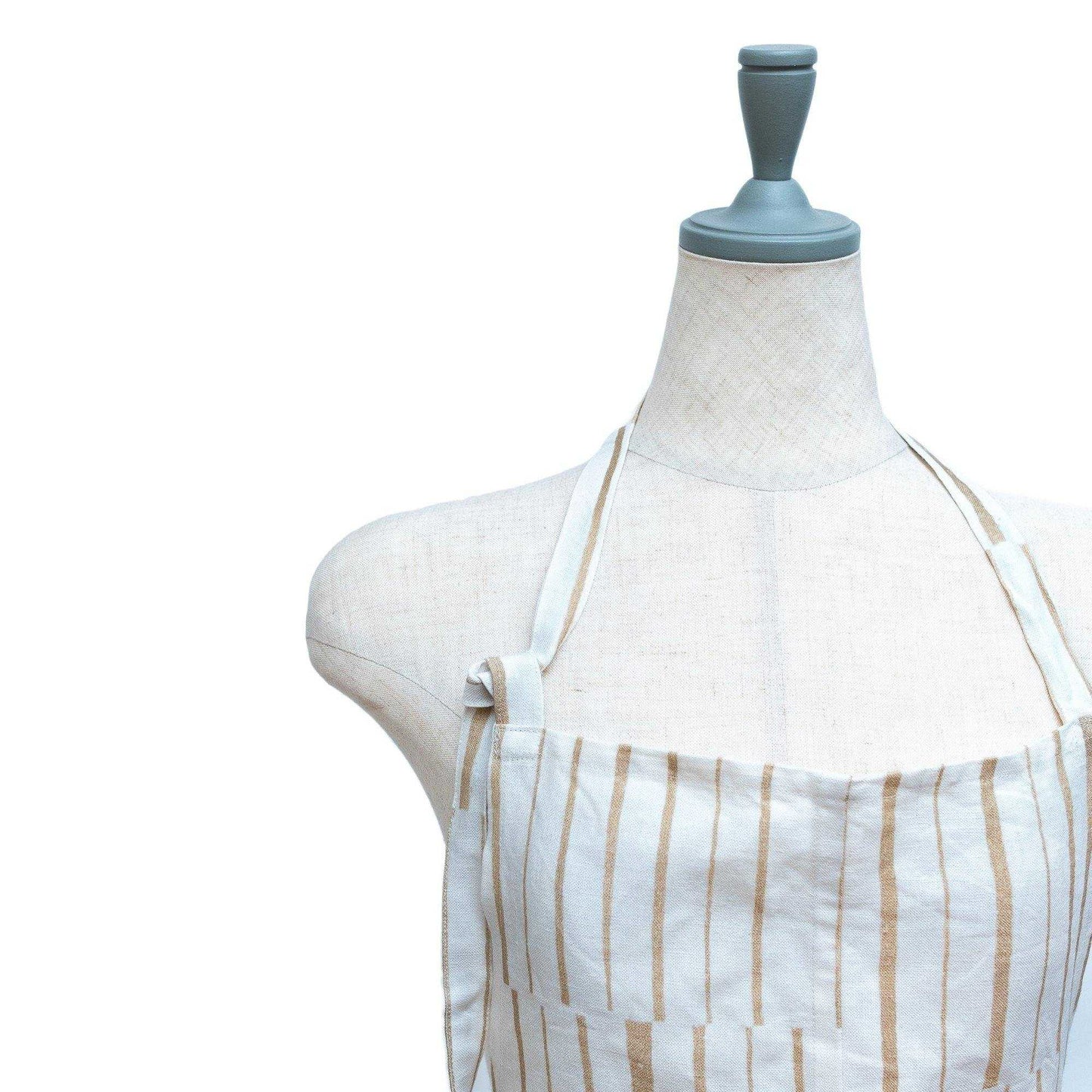 近江リネン Japanese Linen ユニセックス エプロン ’Ashford’ Cream&Black