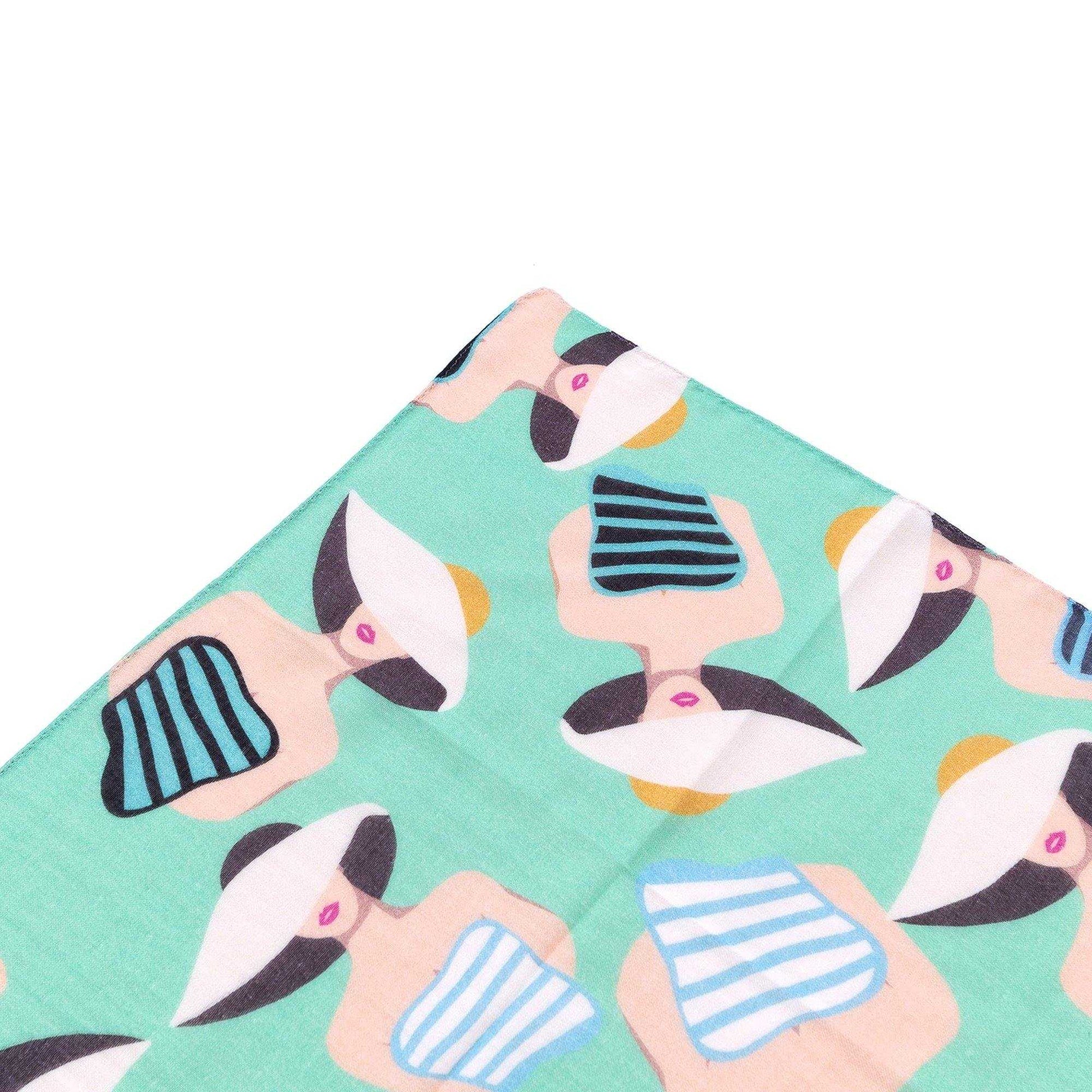 2色 Japanese Printed Double gaze Organic cotton 'Swimsuits' ハンカチ