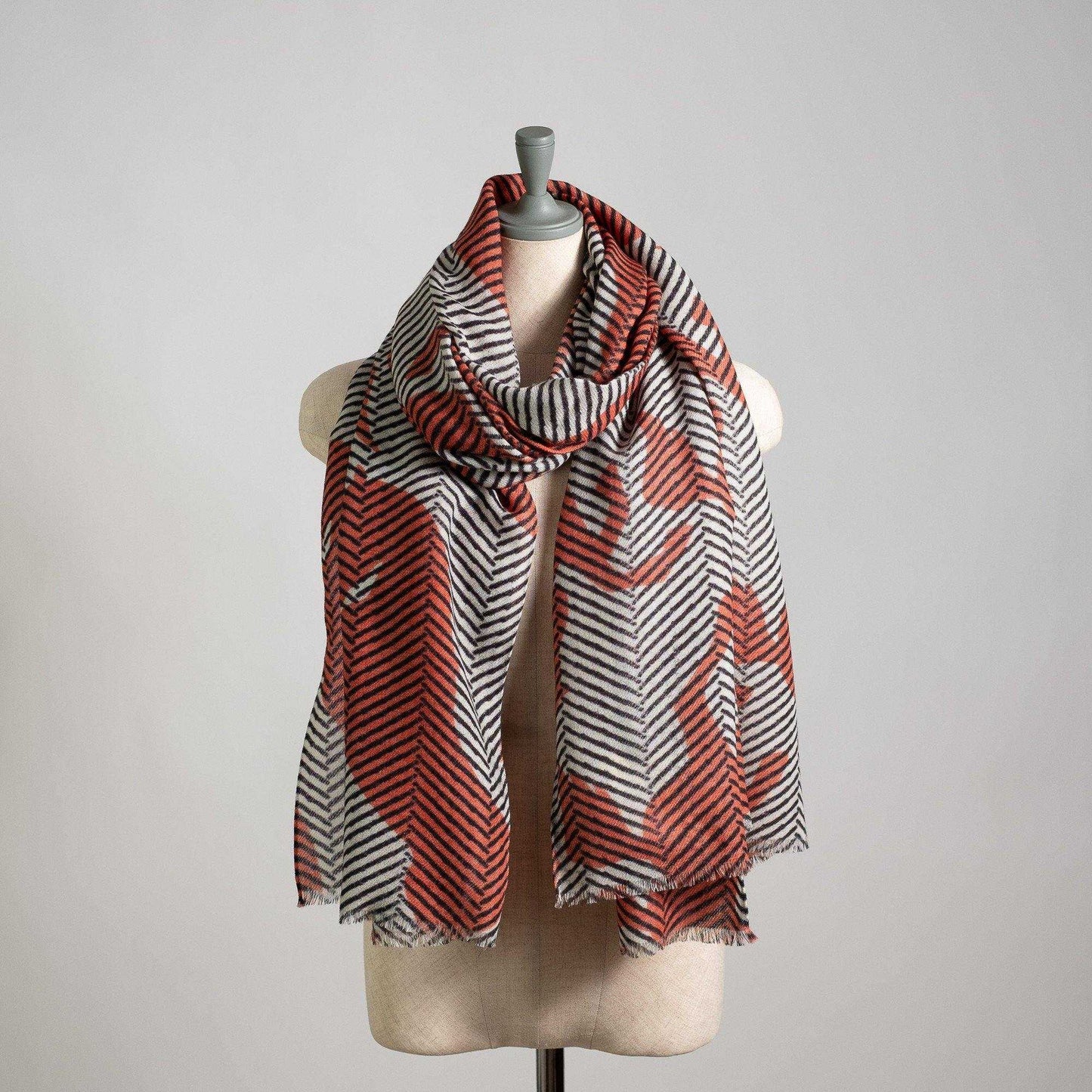 Japanese Printed Soft wool twill 'Cheltenham' Amber ロングストール