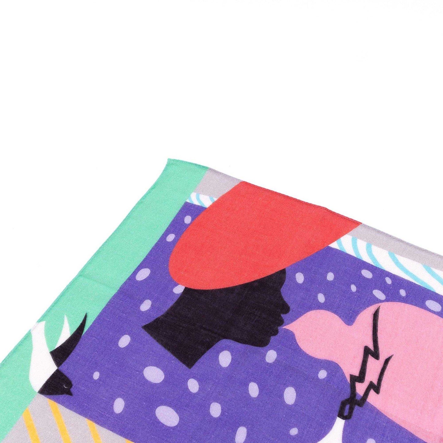 2色 Japanese Printed Double gaze Organic cotton 'Gossip' ハンカチ