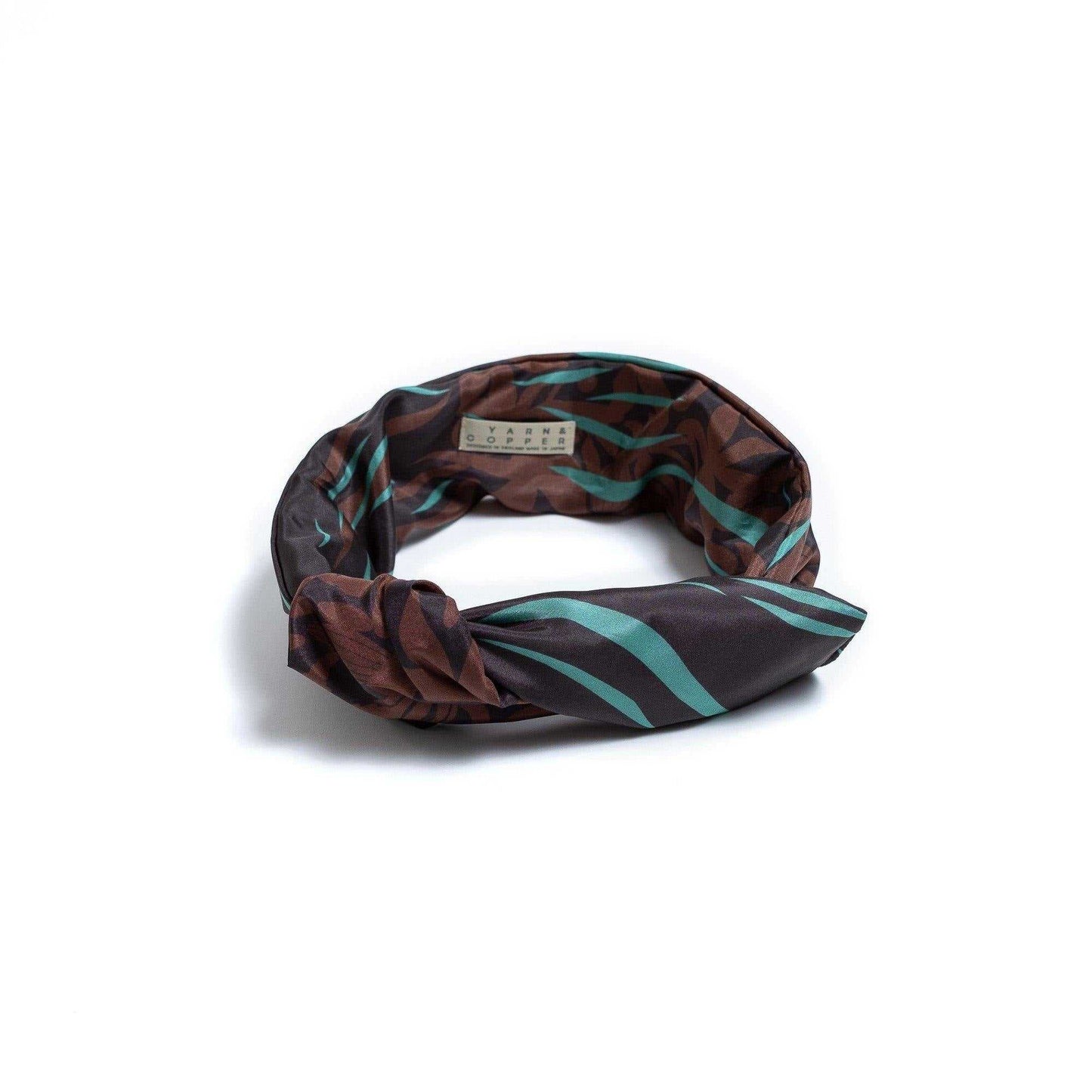 Japanese Printed Silk headband 'Sea bed' green ヘッドスカーフ