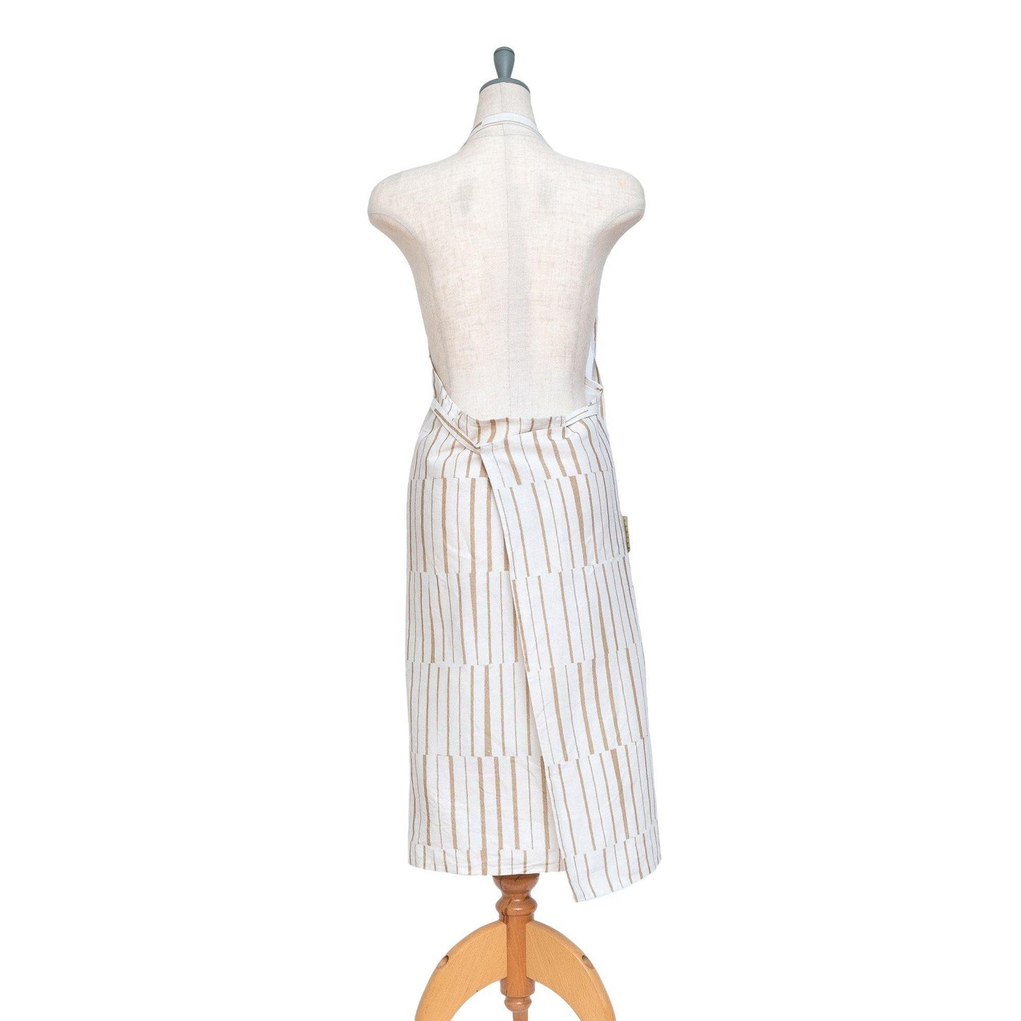 近江リネン Japanese Linen ユニセックス エプロン ’Ashford’ Cream&Black