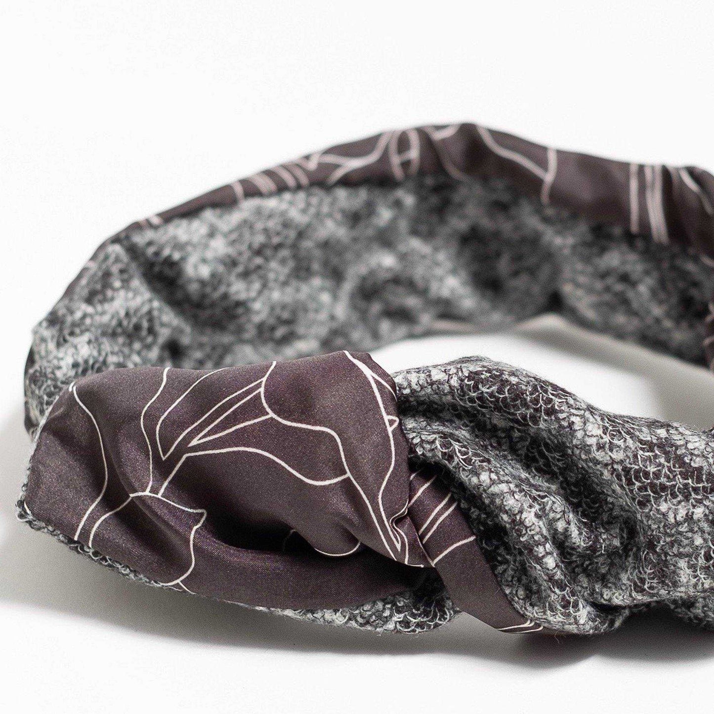 Silk&Wool 'Finchley' リバーシブルヘッドスカーフ/ミニスカーフ