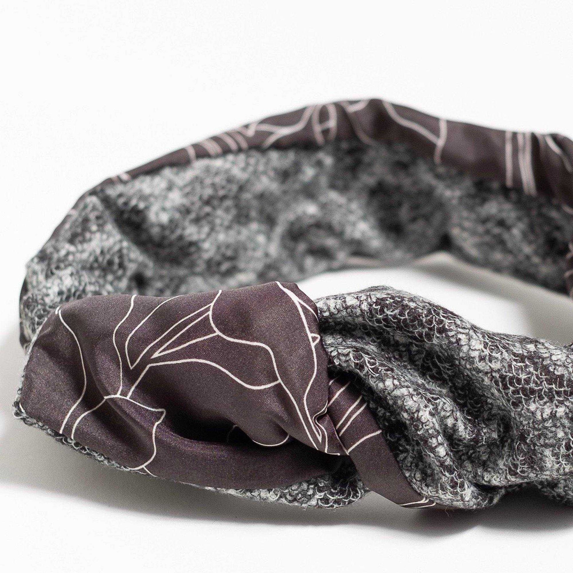 Silk&Wool 'Finchley' リバーシブルヘッドスカーフ/ミニスカーフ