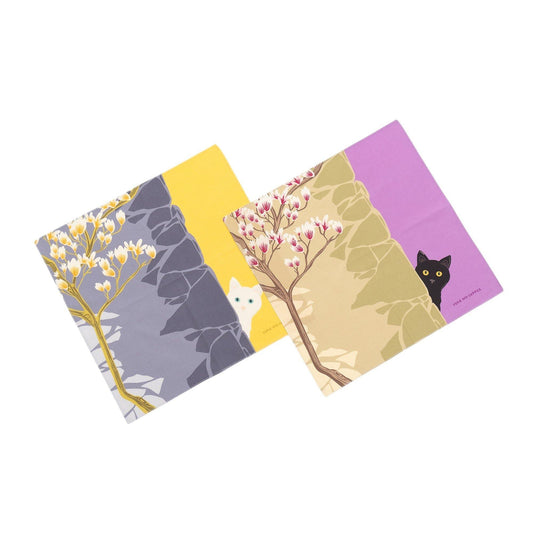 イエローのみ Japanese Printed Organic cotton `Magnolia` PY ブロードハンカチ/ポケットチーフ