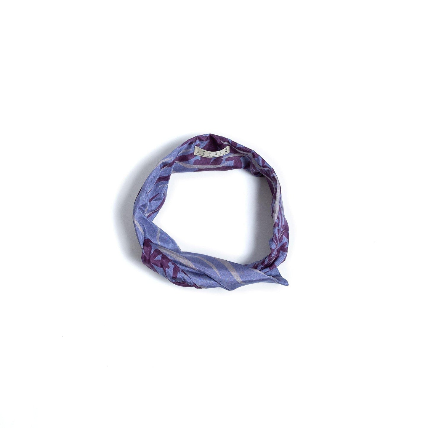 Japanese Printed Silk headband 'Sea bed' blue ヘッドスカーフ