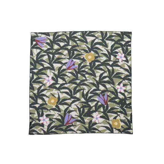 Japanese Printed Organic cotton 'Hawaii' green リング付きミニスカーフ