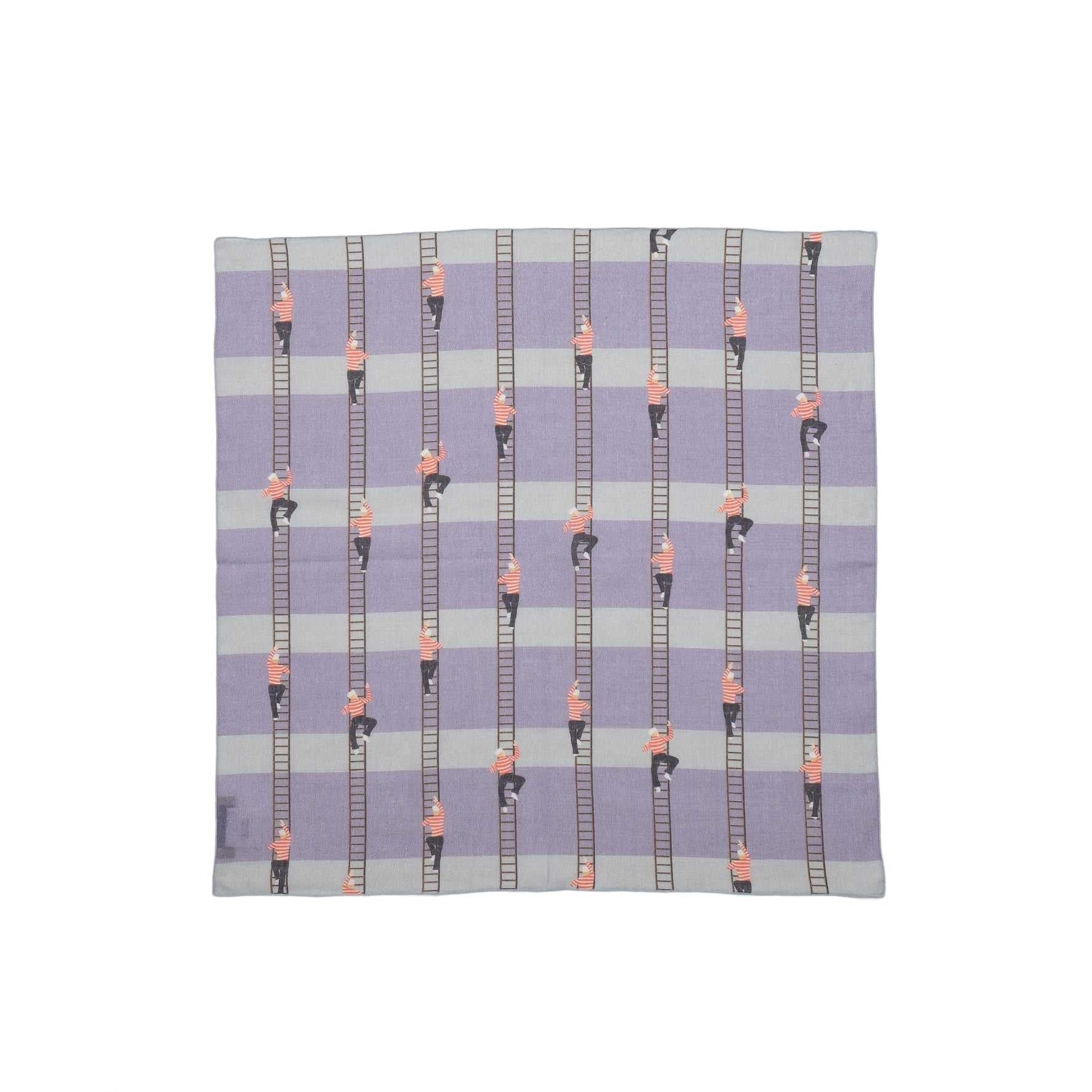 5月上再入荷予定!Japanese Printed Organic cotton 'Bristol' grey リング付きミニスカーフ