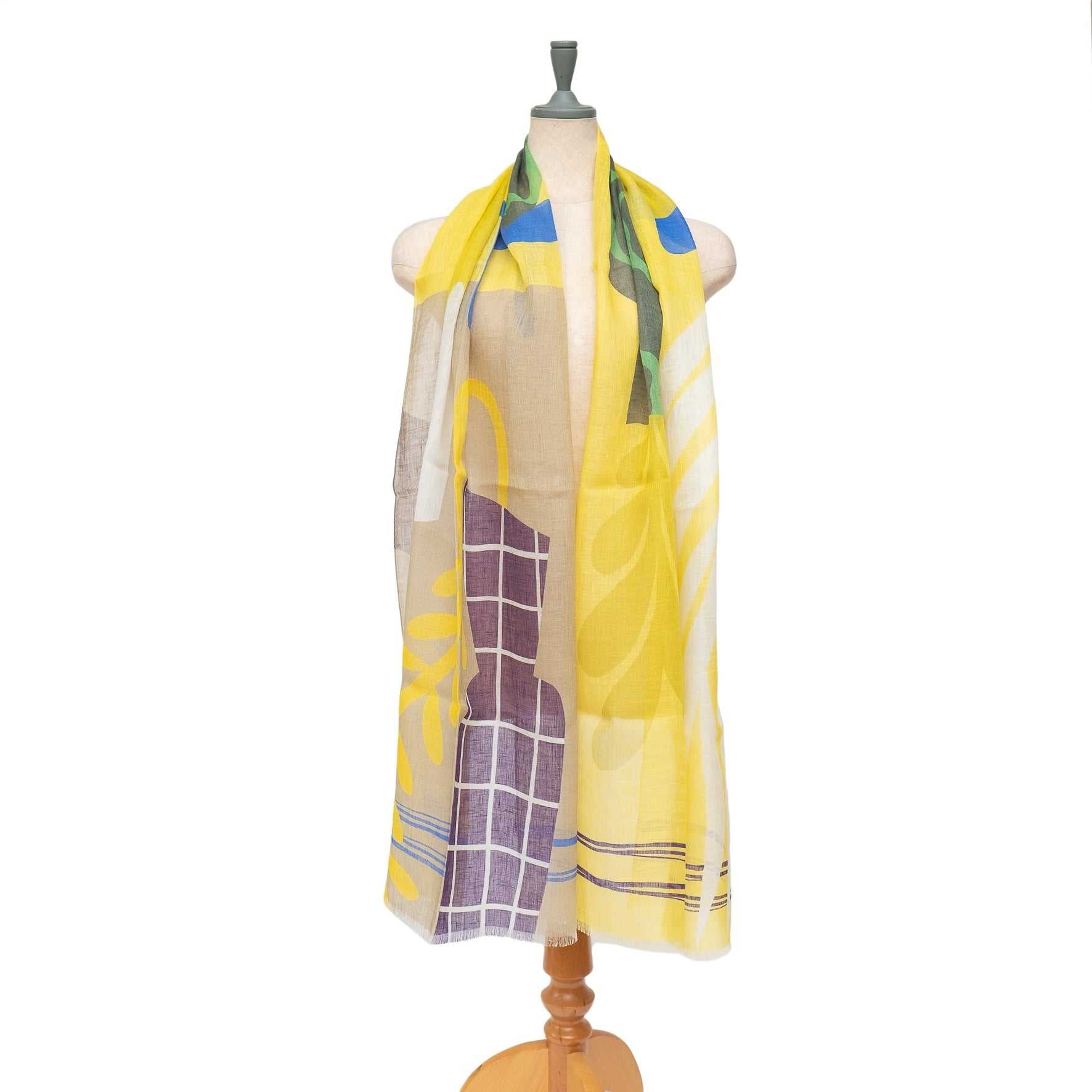 リネン Japanese Linen 'Manhattan Collection ' lemon ロングストール