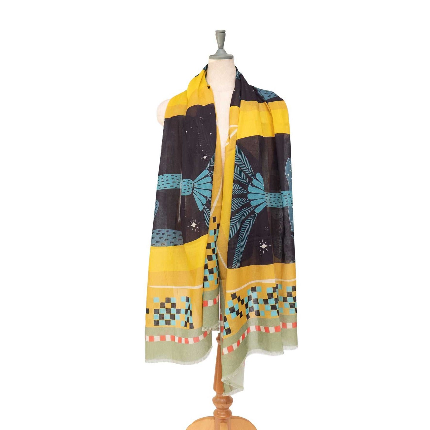 Japanese Printed Organic Cotton 'Arabian Twilight' a.green ロングストール