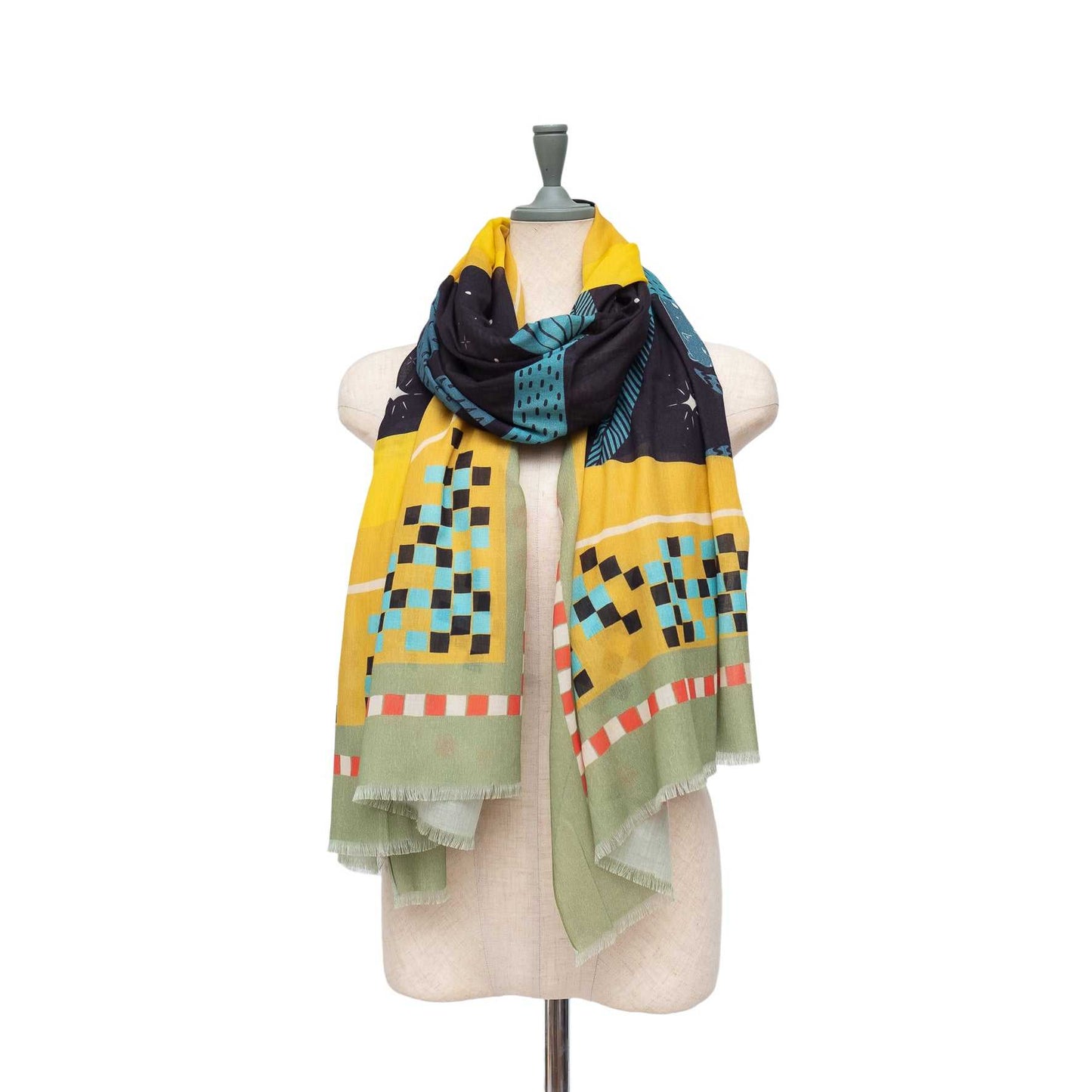 Japanese Printed Organic Cotton 'Arabian Twilight' a.green ロングストール