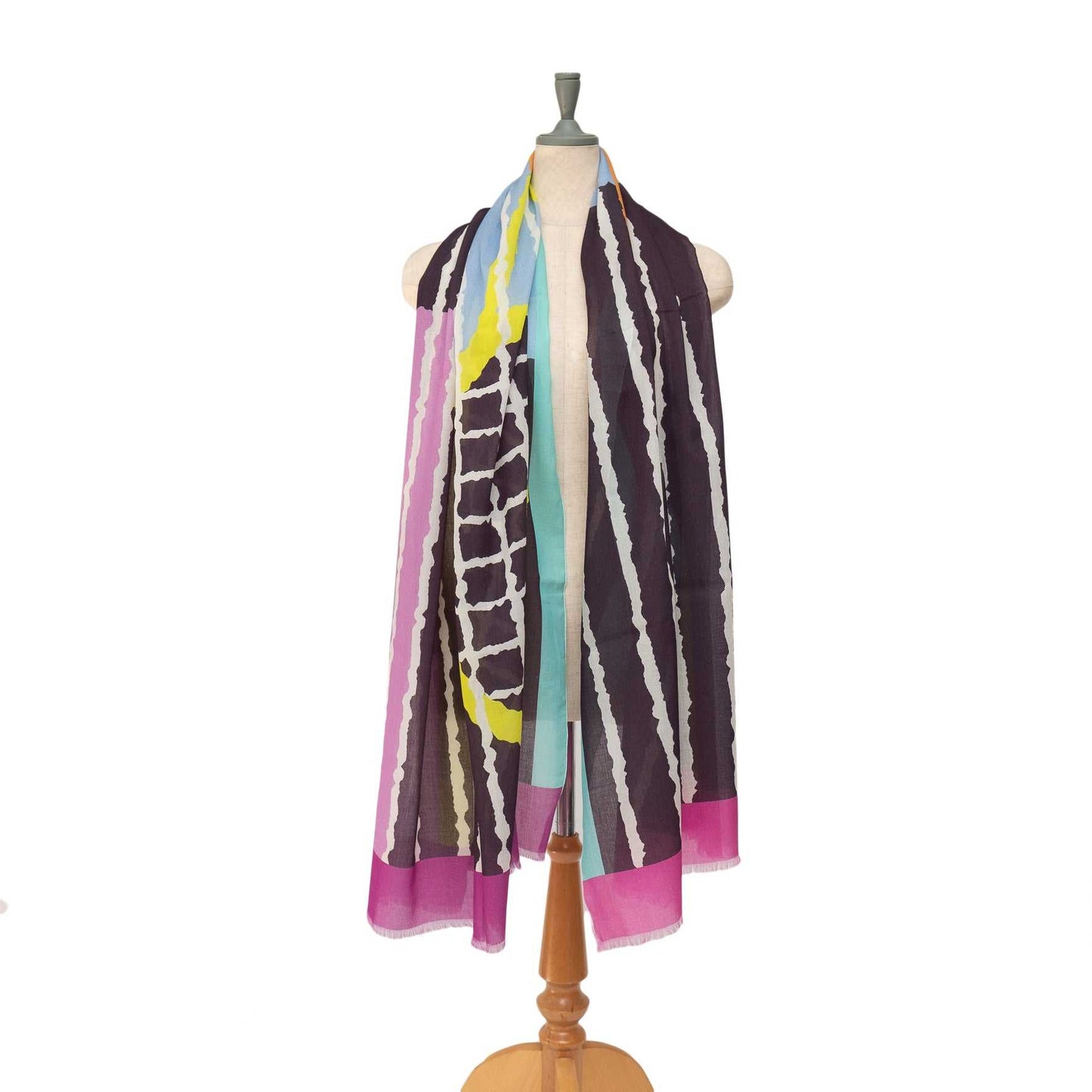 Japanese Printed Organic Cotton 'Match Point' purple ロングストール