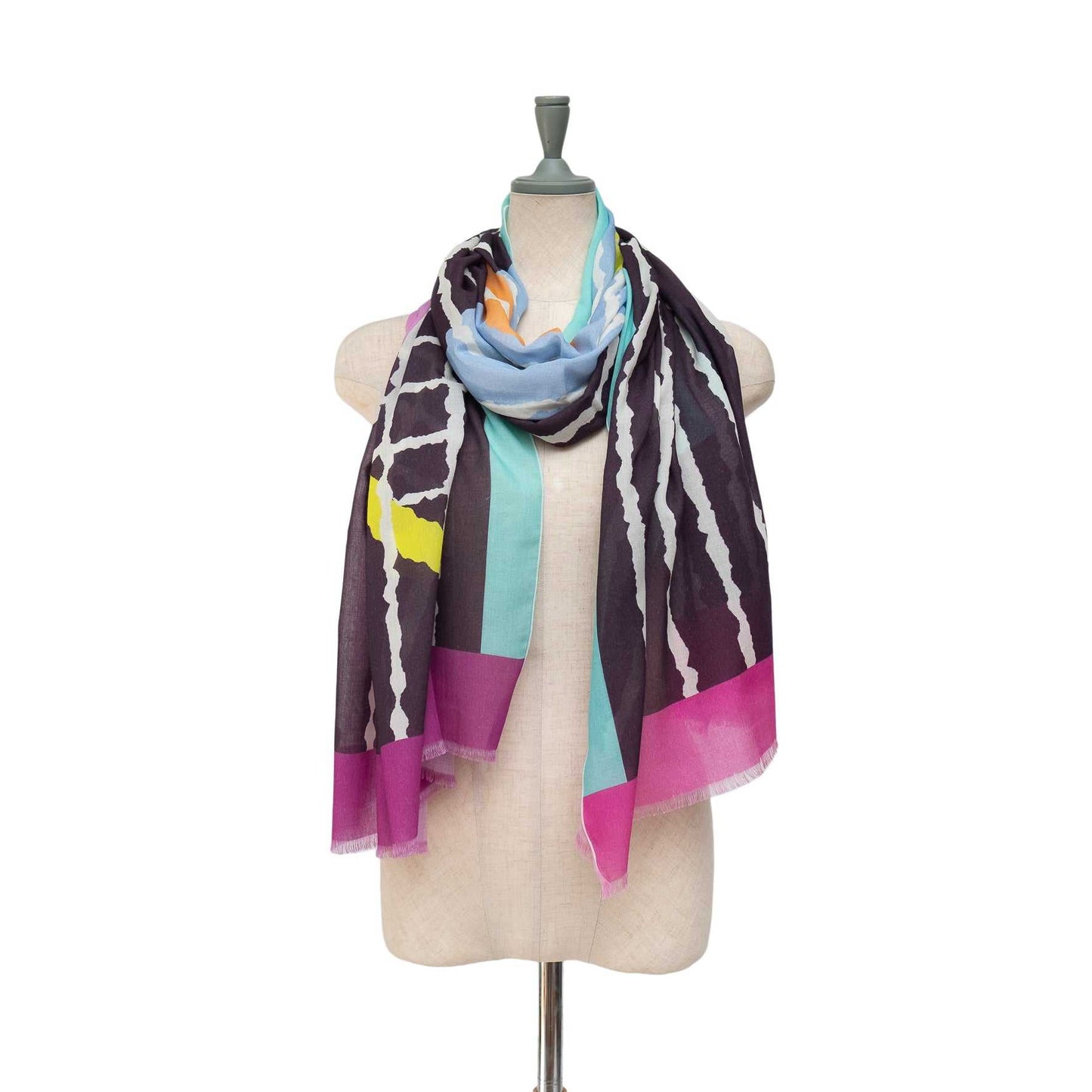 Japanese Printed Organic Cotton 'Match Point' purple ロングストール