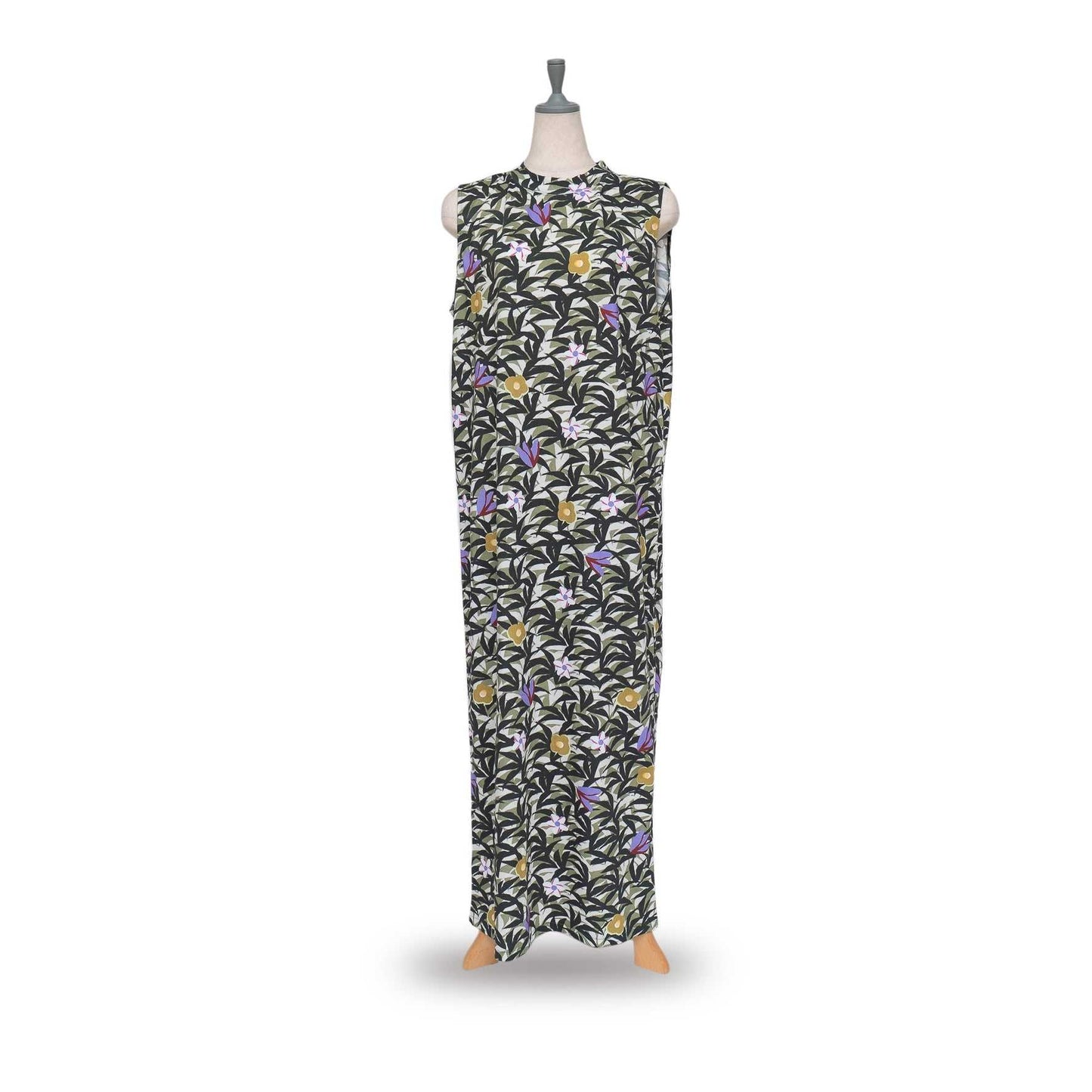 Japanese Printed Organic Cotton 'Hawaii' palm green タンクドレス