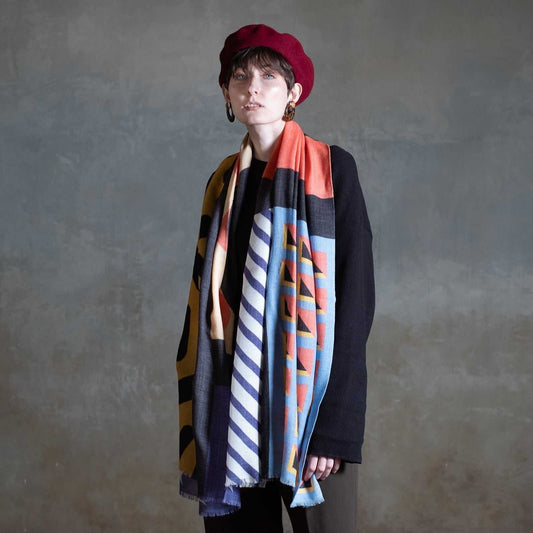 Japanese Printed Soft wool twill 'Luna5' ロングストール | YARN&COPPER