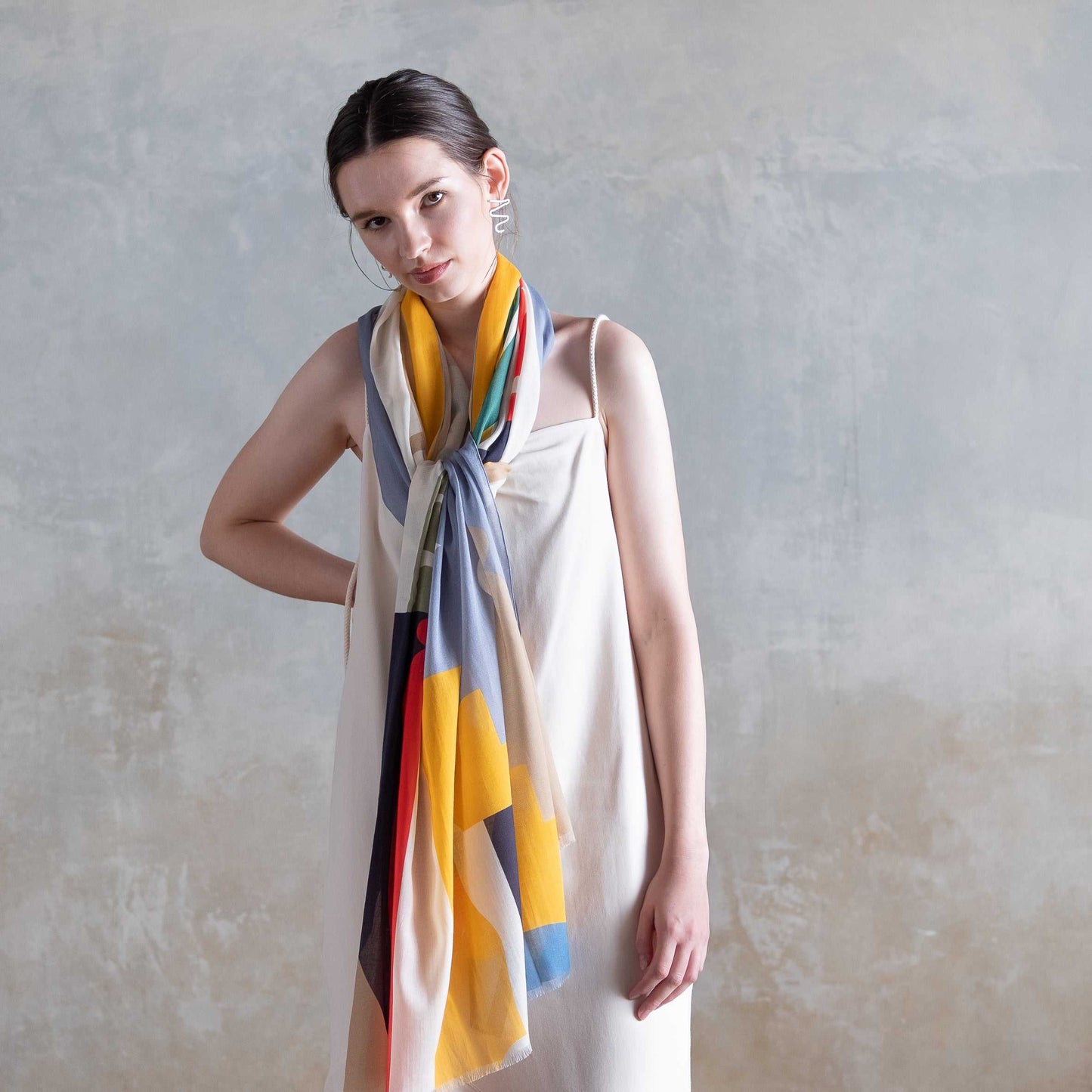 Japanese Printed Organic Cotton 'Morning Light'  ロングストール