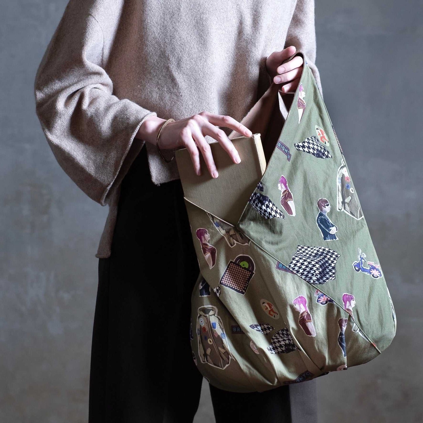 In Japan Organic Cotton Sling Bag 'Autumn Dusk' navy