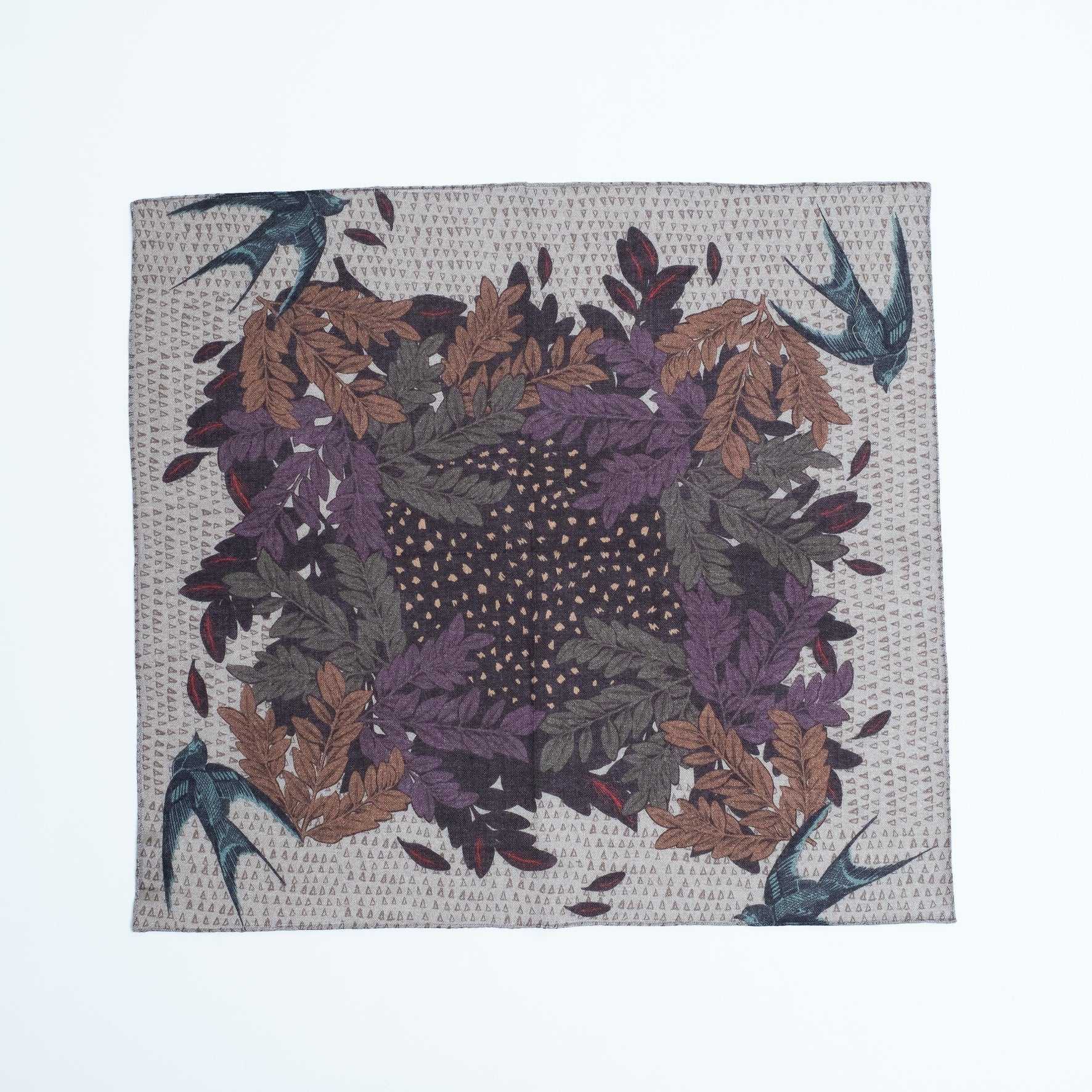 Japanese Merino Wool 'Uxbridge' grey リング付きミニスカーフ | YARN&COPPER