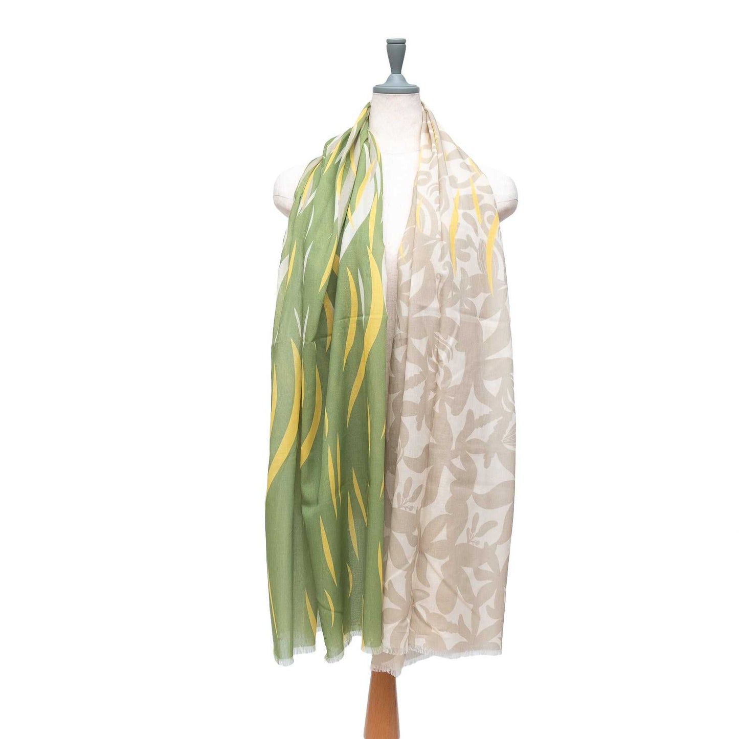 Japanese Printed Organic Cotton 'Seabed' green ロングストール