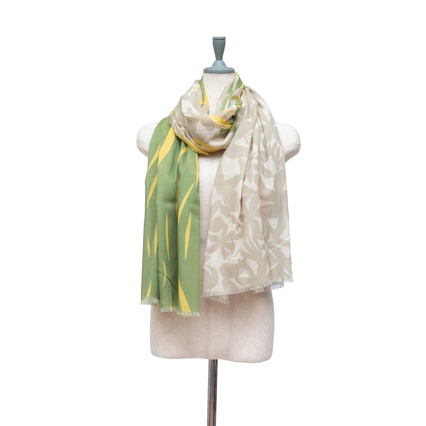 Japanese Printed Organic Cotton 'Seabed' green ロングストール