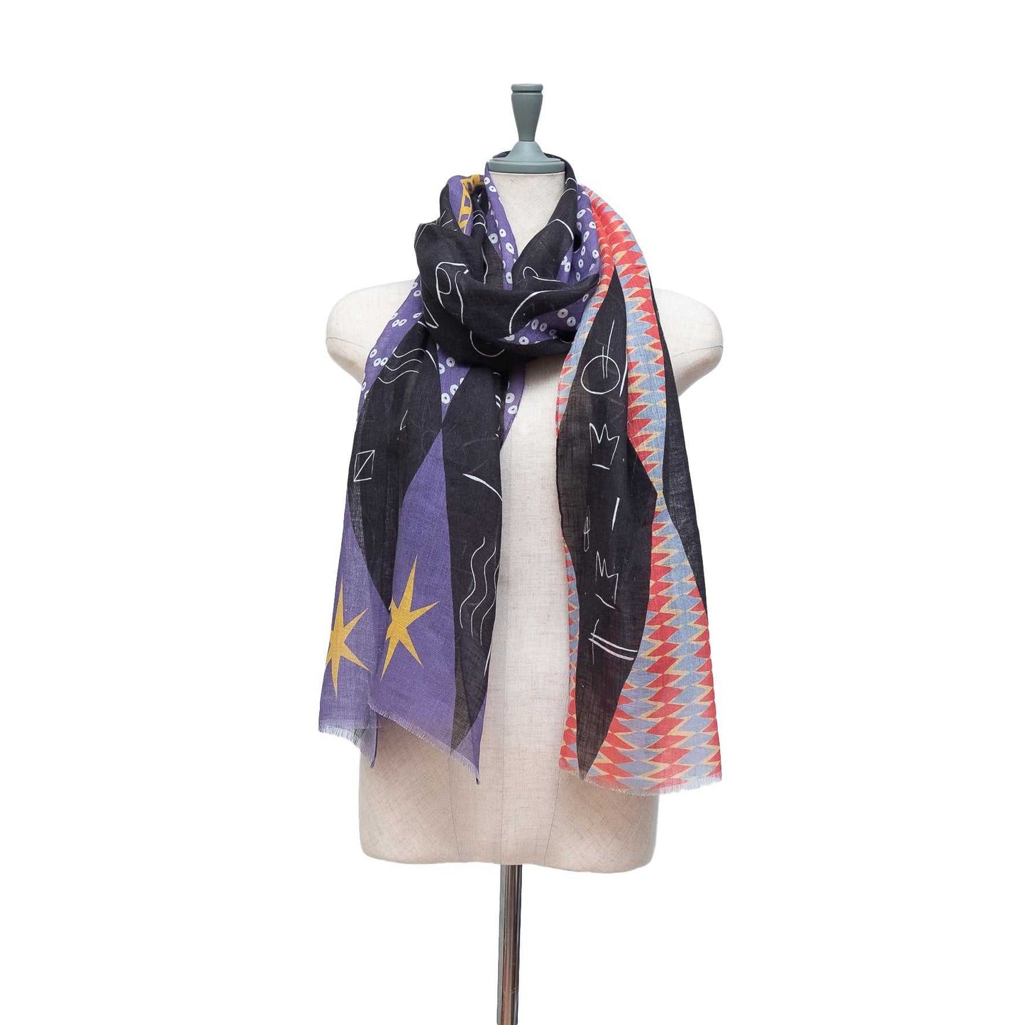 リネン Japanese Linen 'Moon And The Stars' navy ロングストール