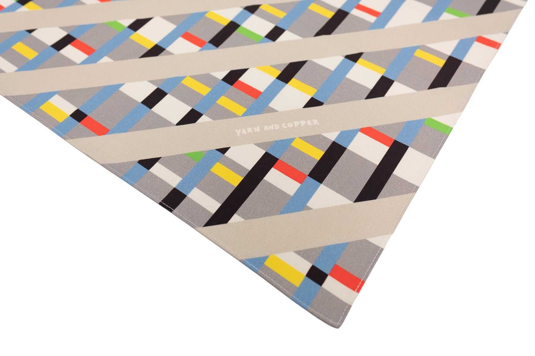 Organic cotton 'Late Nights' Neon & Grey ハンカチ/ポケットチーフ