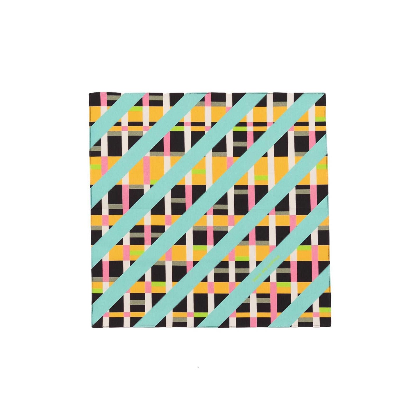 Organic cotton 'Late Nights' Neon & Grey ハンカチ/ポケットチーフ