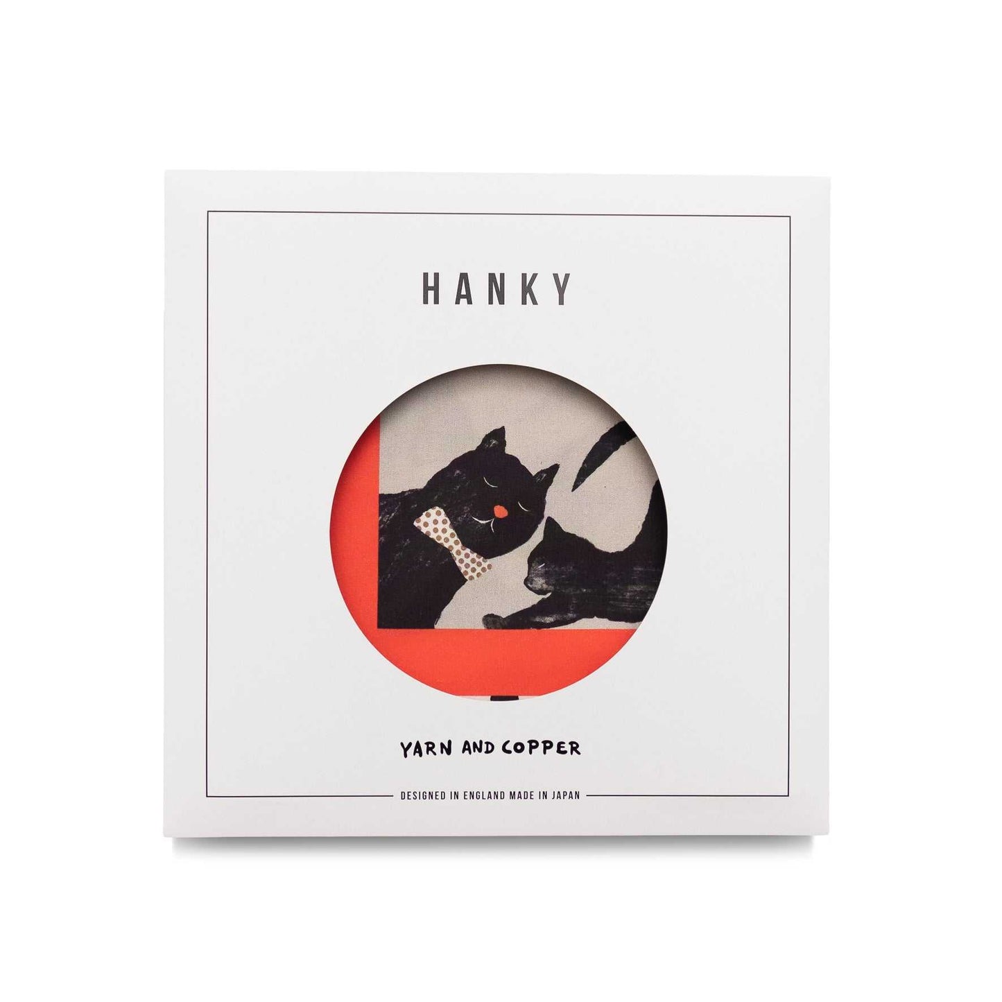 Organic cotton 'Dickie Bow Cats' Black & Emerald green ハンカチ/ポケットチーフ