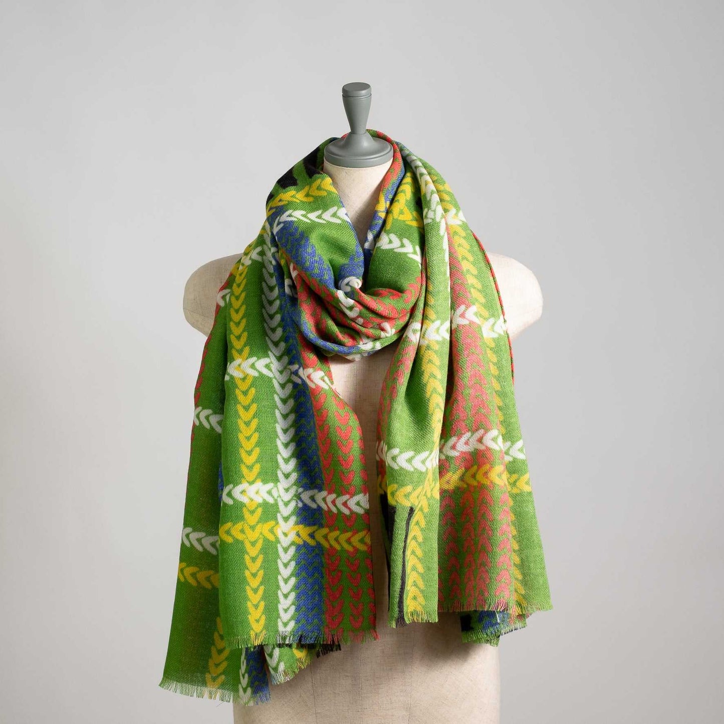 Japanese Printed Soft wool twill 'Bermondsey' green ロングストール
