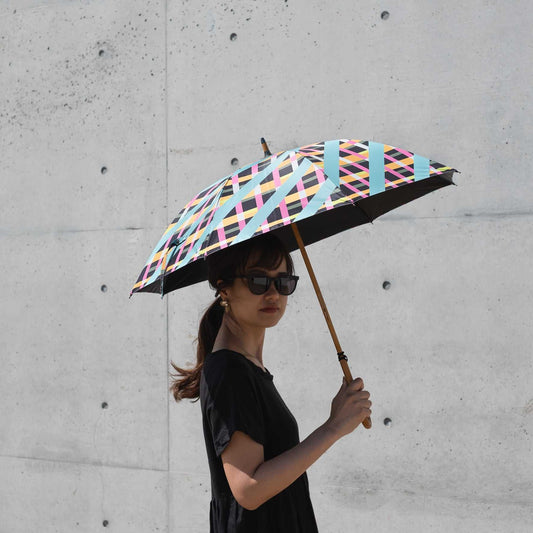 晴雨兼用傘 Japanese Printed ショートタイプ Late Nights 'neon' | YARN&COPPER
