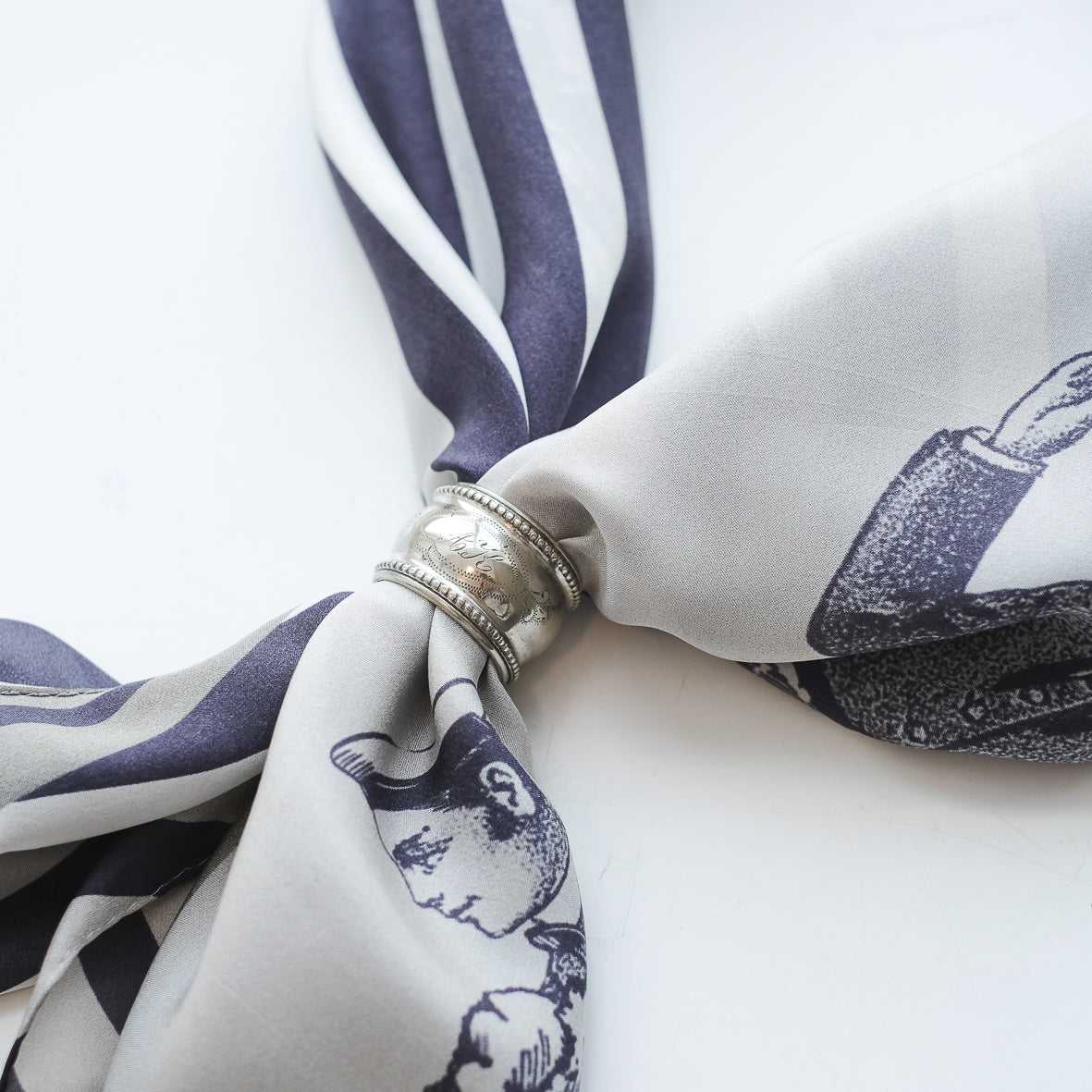 4月末〜お届け予定 dead stock ヴィンテージスカーフリング Vintage Scarf Ring シルバープレート No.6