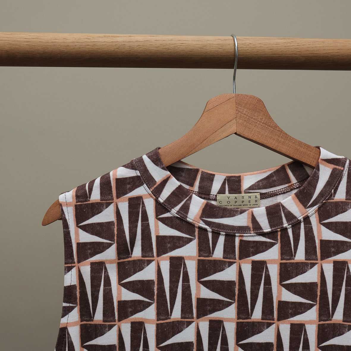 Japanese Printed Organic Cotton 'Marrakesh’ peach タンクドレス