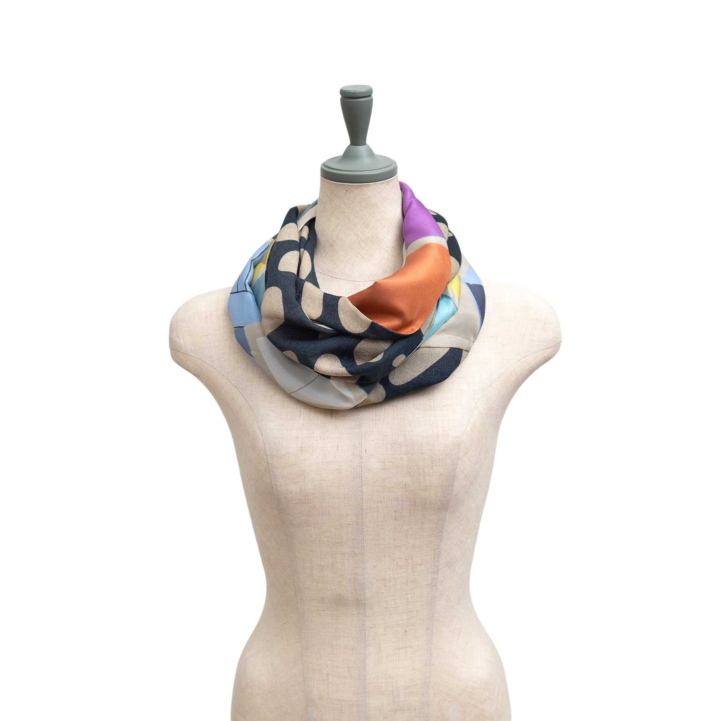 今期最終入荷!Japanese Printed Silk & Merino Wool 'Jelly Chic' ループスカーフ