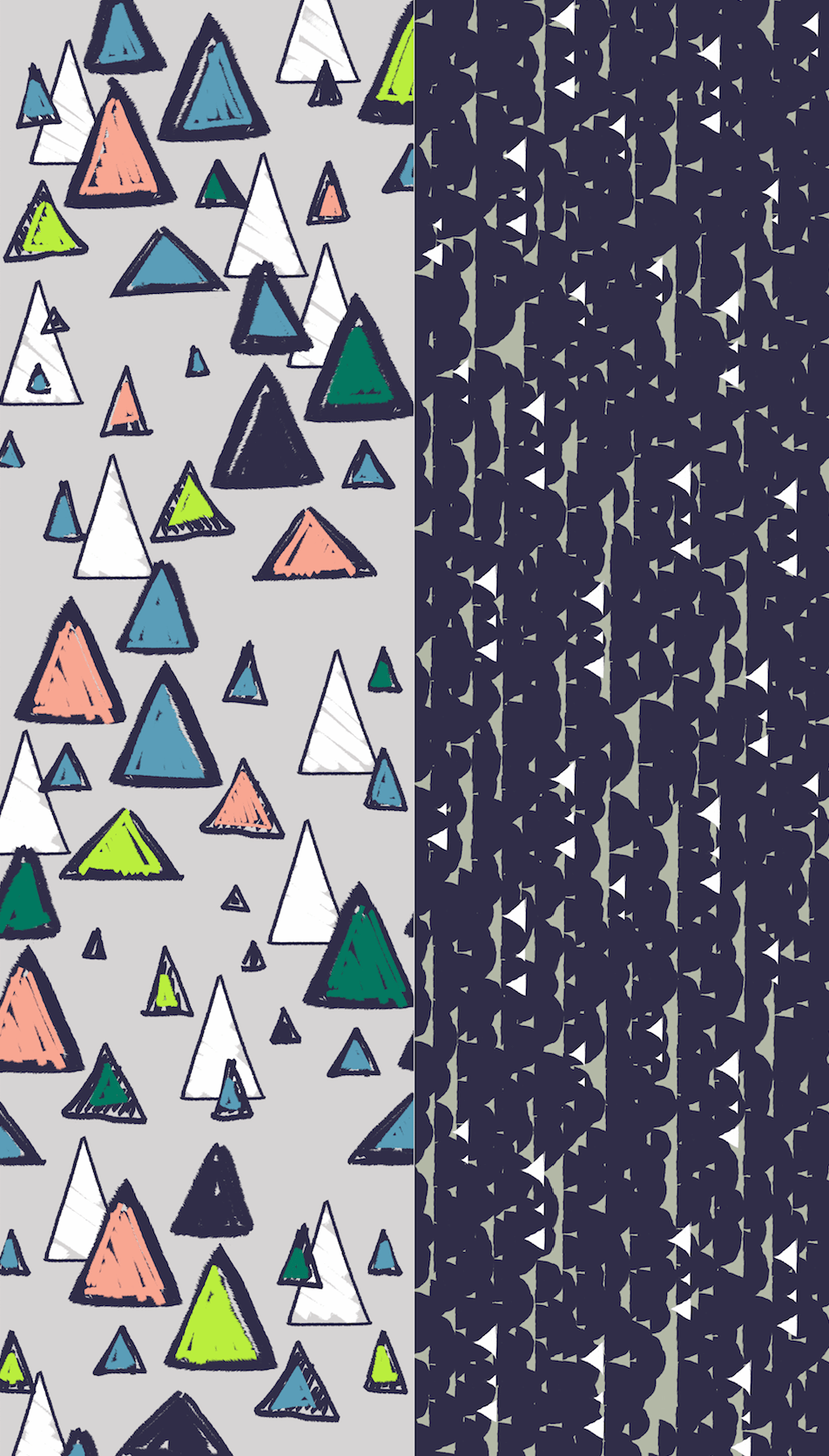 Japanese Printed Silk 'Triangles' ループスカーフ | YARN & COPPER