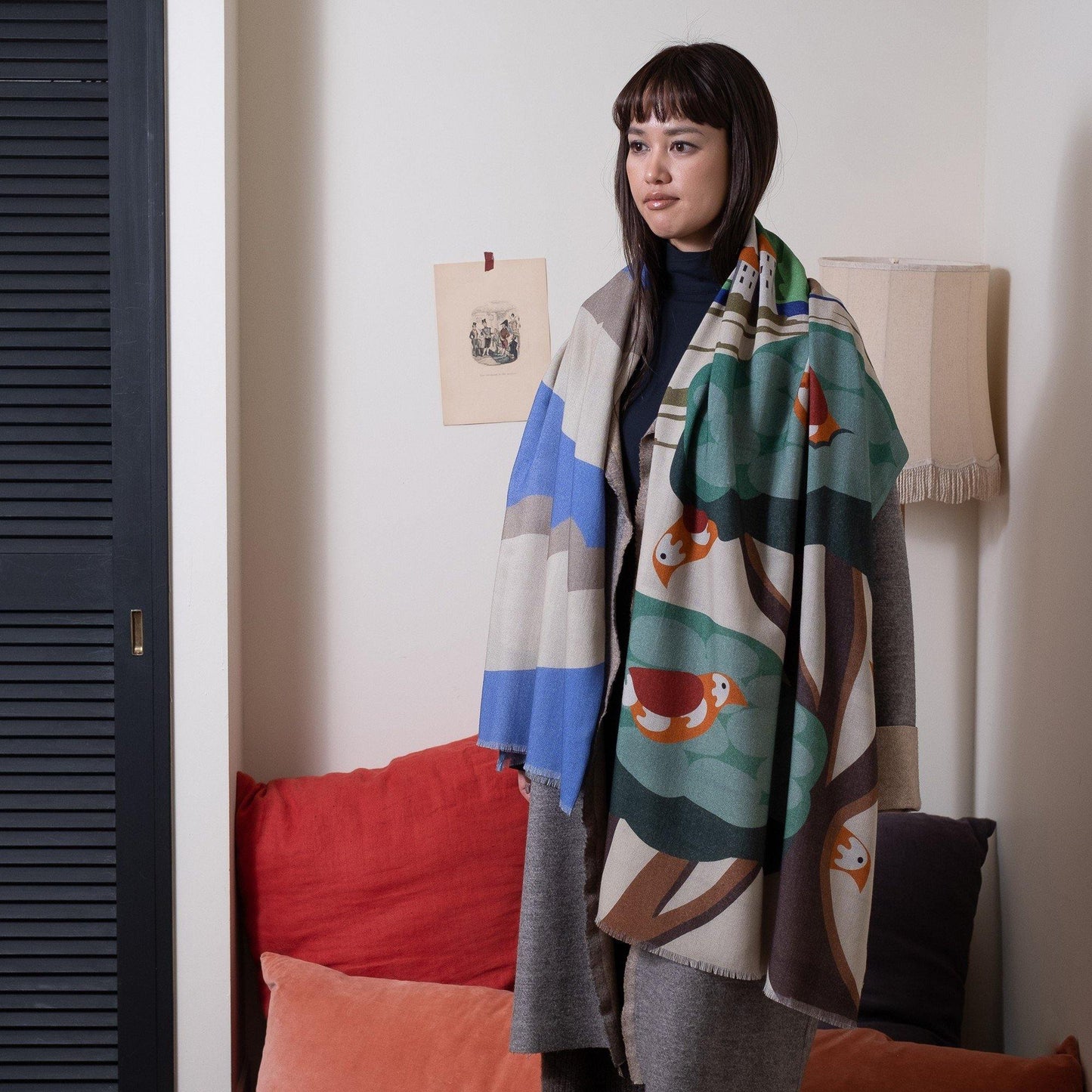 Japanese Merino Wool 'Whistle Bay' 二重仕立てのロングストール | YARN&COPPER