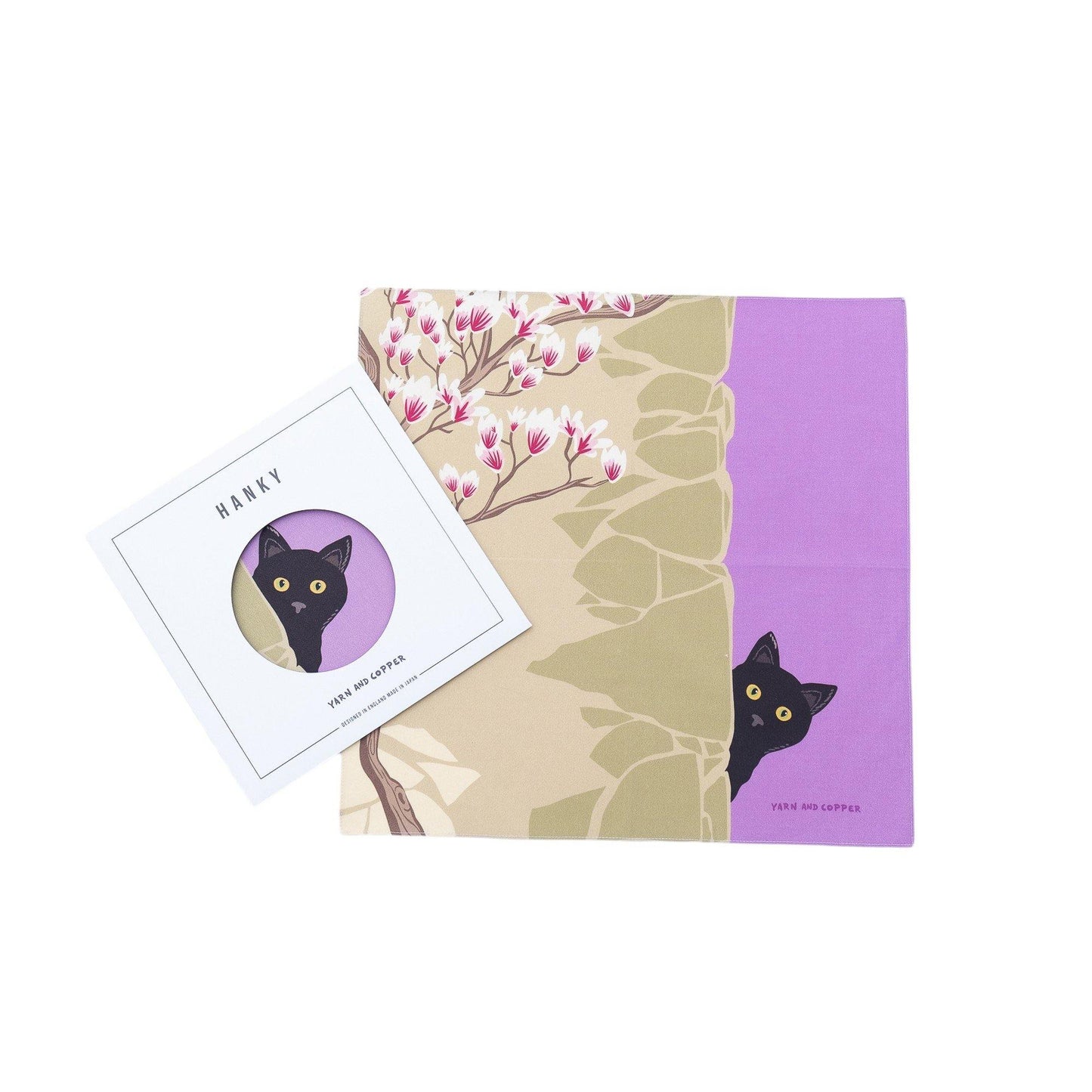 イエローのみ Japanese Printed Organic cotton `Magnolia` PY ブロードハンカチ/ポケットチーフ