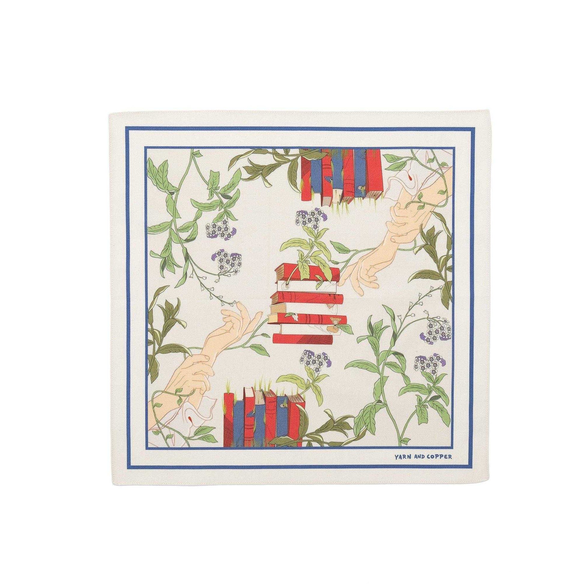 2色 Japanese Printed O.Cotton 'A Shakespearean dream' ハンカチ/ポケットチーフ