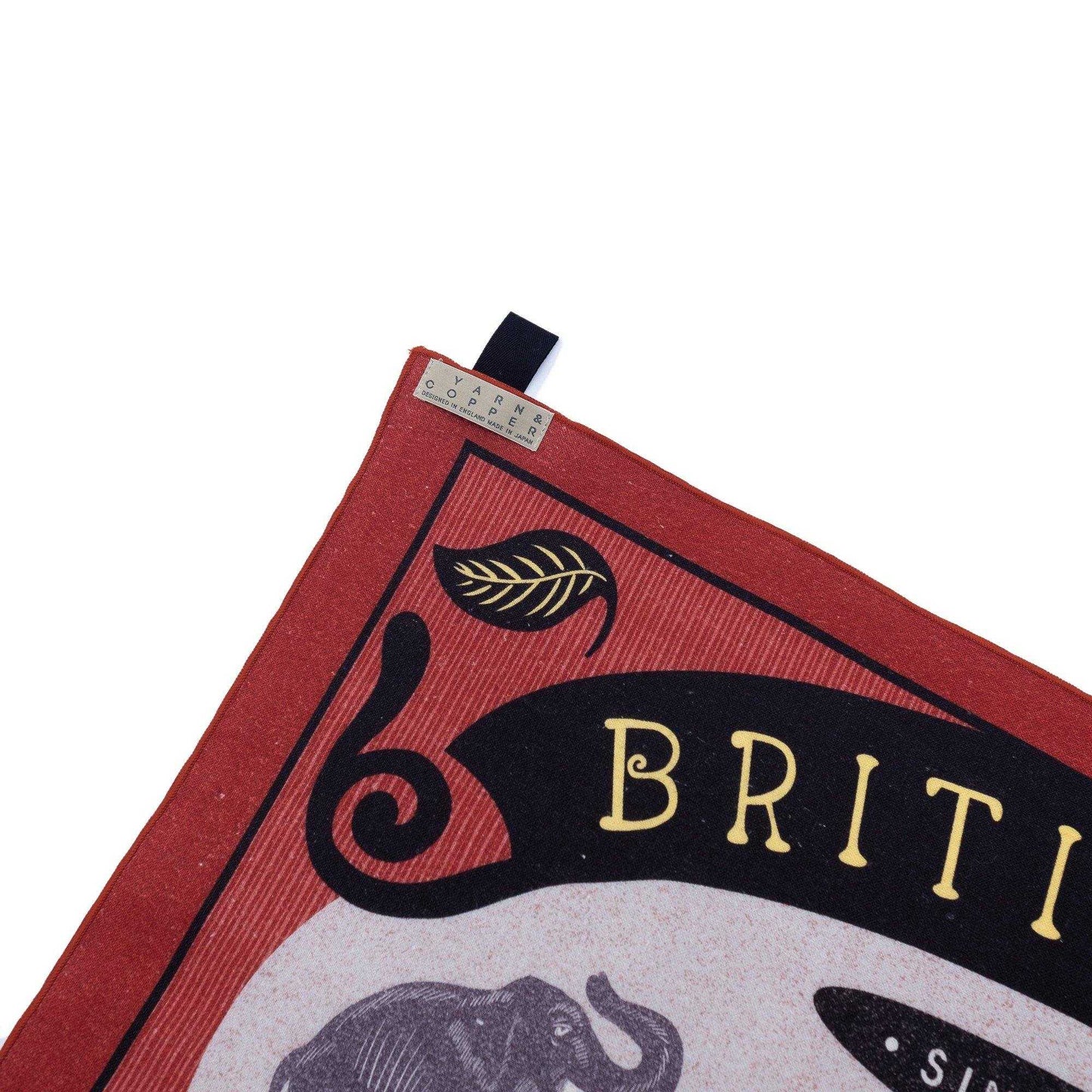 近江リネン Japanese Linen キッチンタオル ’Great British Tea’ Scarlet