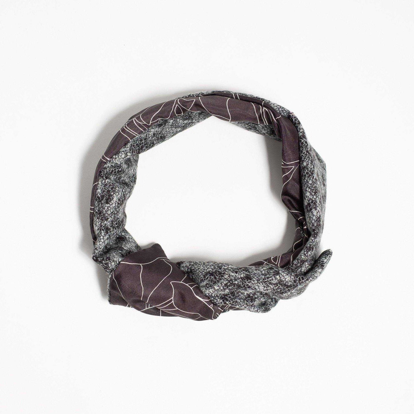 Silk&Wool 'Finchley' リバーシブルヘッドスカーフ/ミニスカーフ