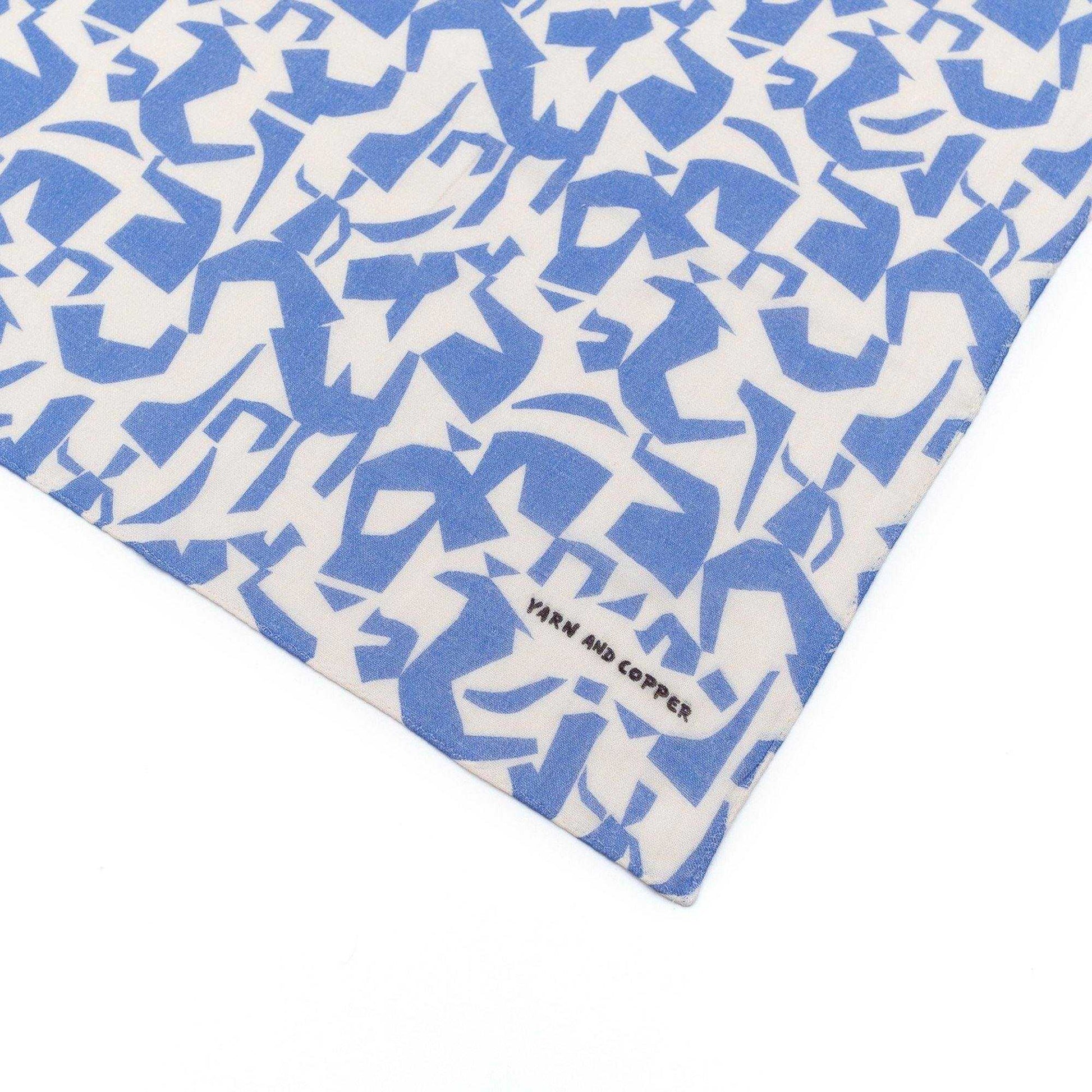 2色 Japanese Printed Double gaze Organic cotton 'Athens' ハンカチ