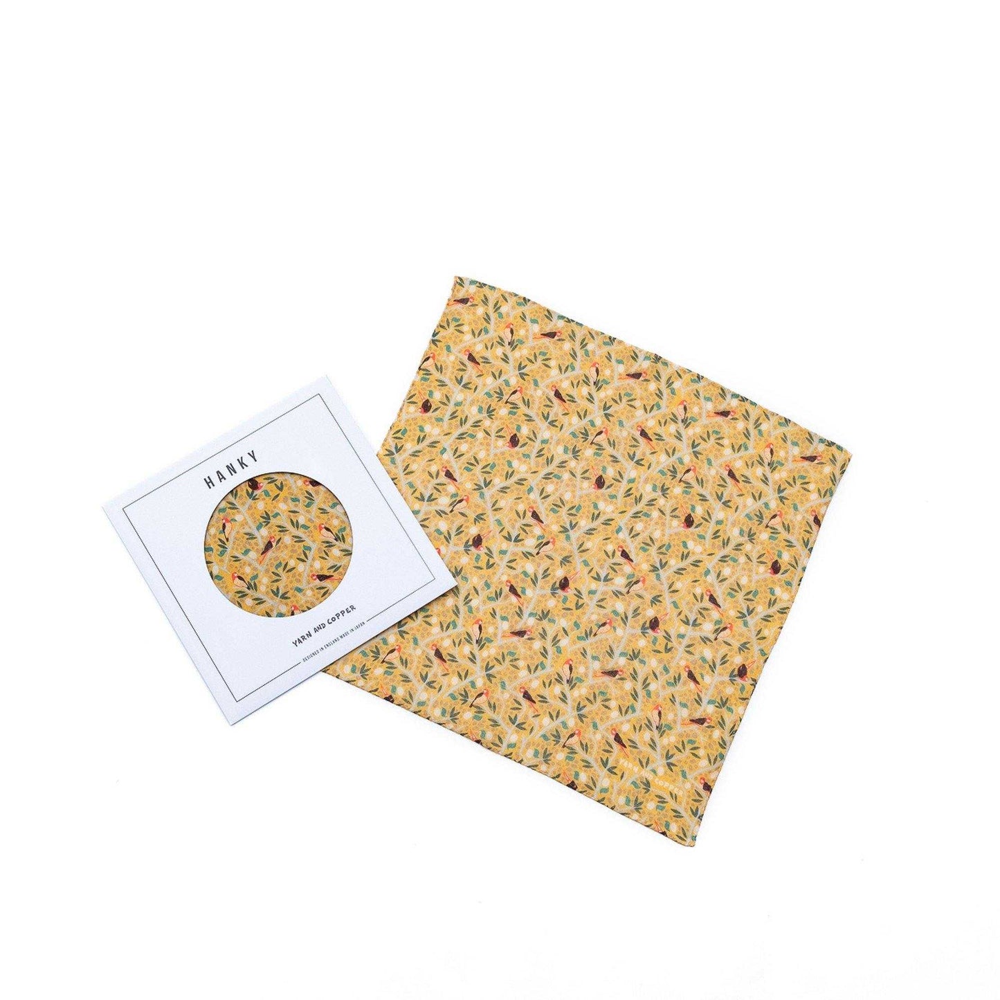 2色 Japanese Printed Double gaze Organic cotton 'Birchwood' ハンカチ