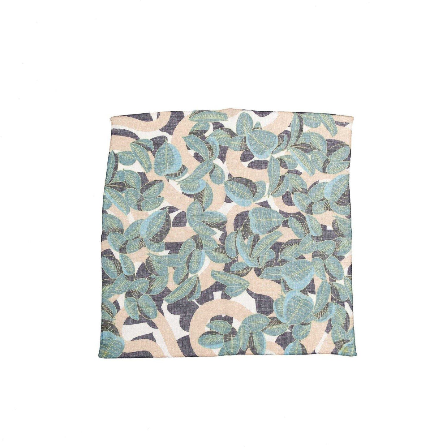 再入荷!近江リネン Japanese Linen 'April' Green 8リング付きミニスカーフ